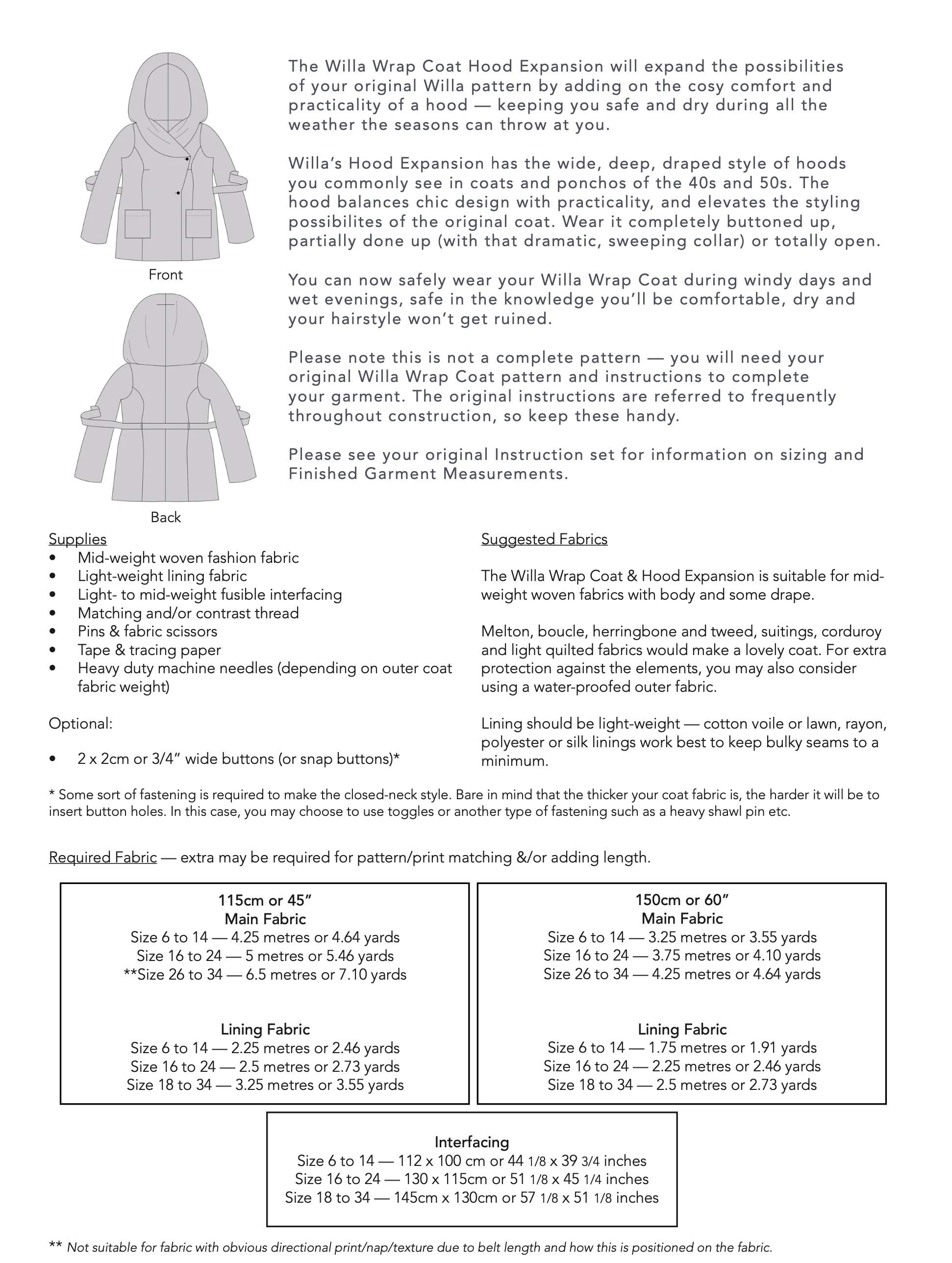 Jennifer Lauren Handmade Willa Wrap Coat Hood Expansion Pack - Image 13