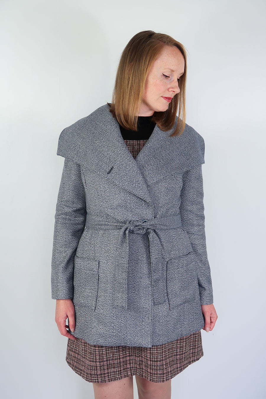 Jennifer Lauren Handmade Willa Wrap Coat - Printed copy shop SIZES 16-34 E/F CUP (+£10.00)
