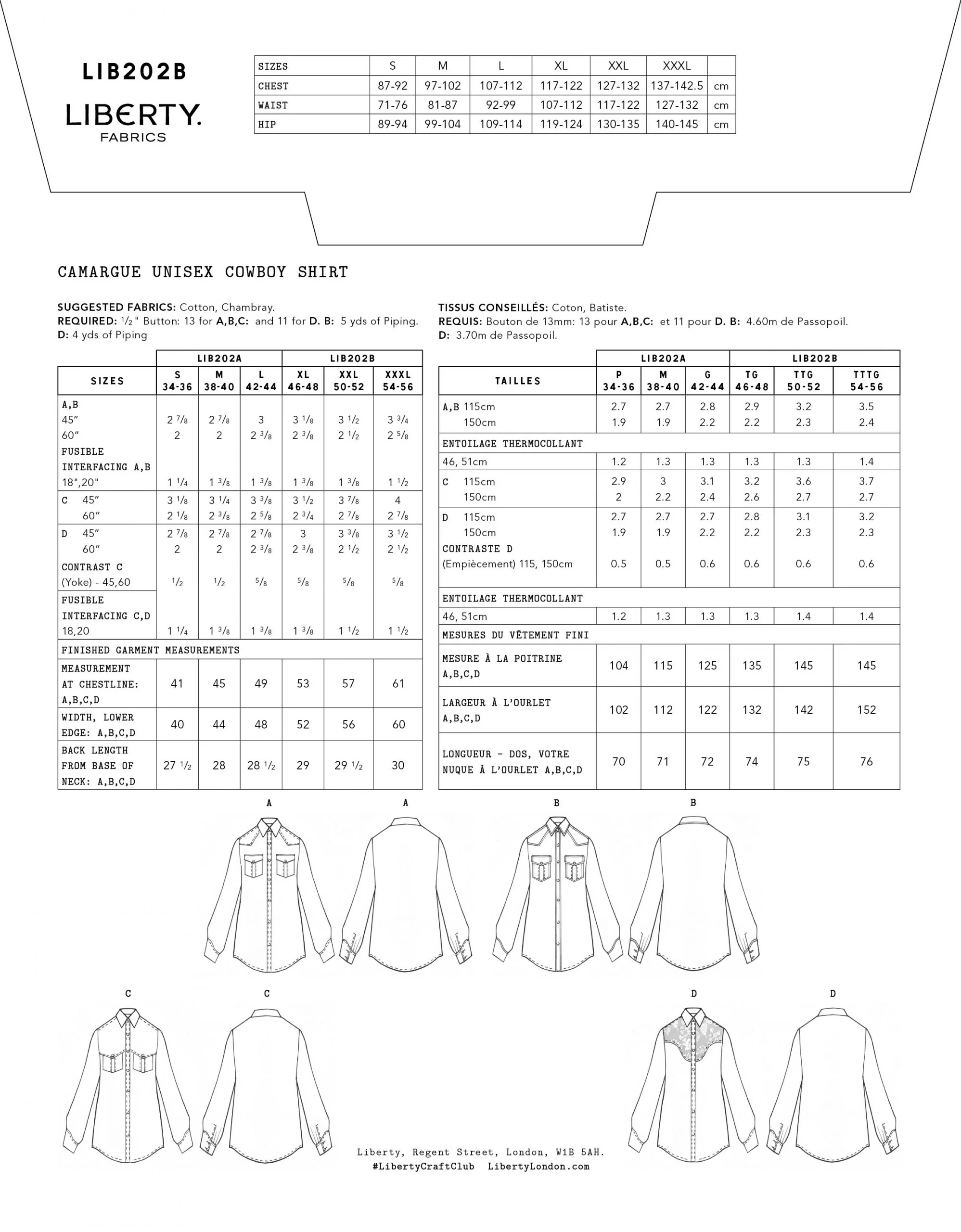 Liberty Sewing Patterns Camargue Cowboy Shirt - Image 6