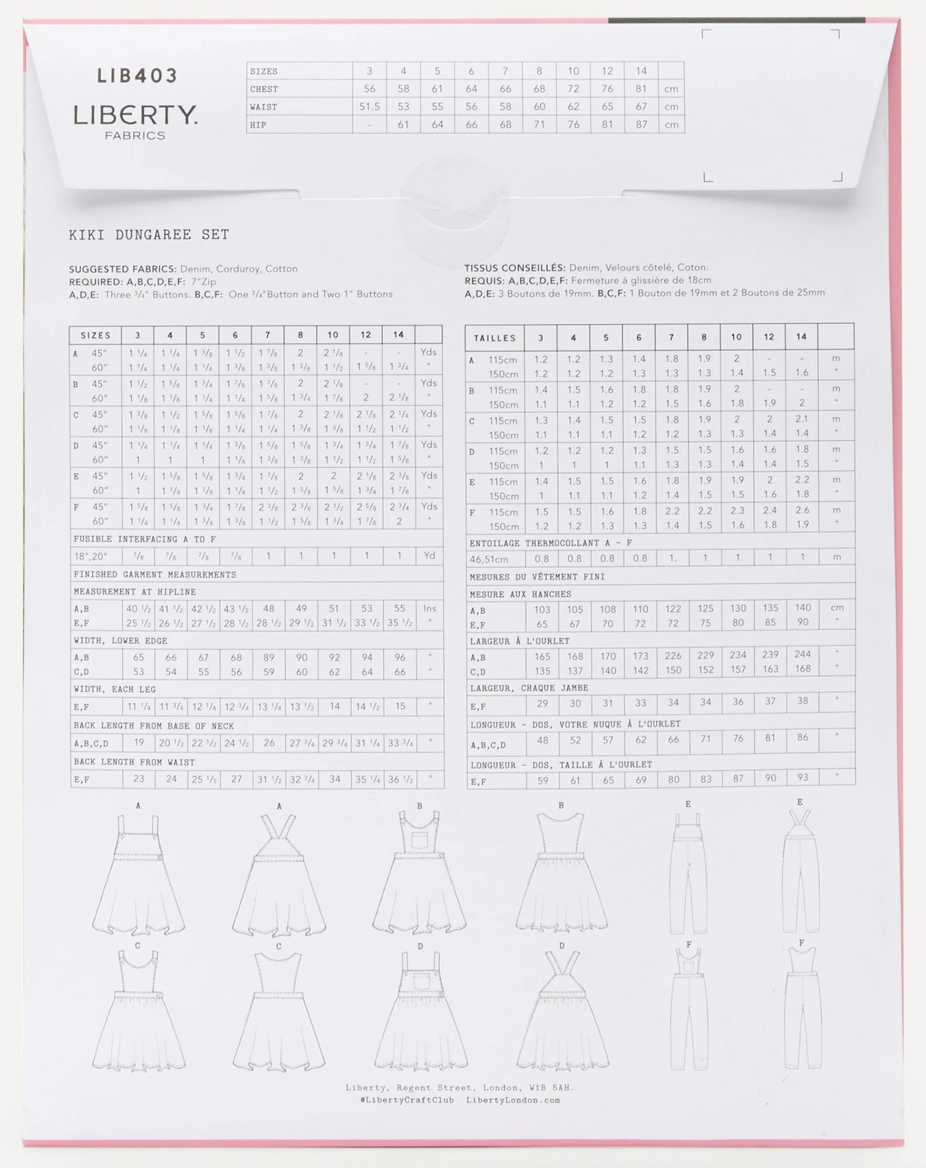 Liberty Sewing Patterns Kiki Dungaree Set - Image 4