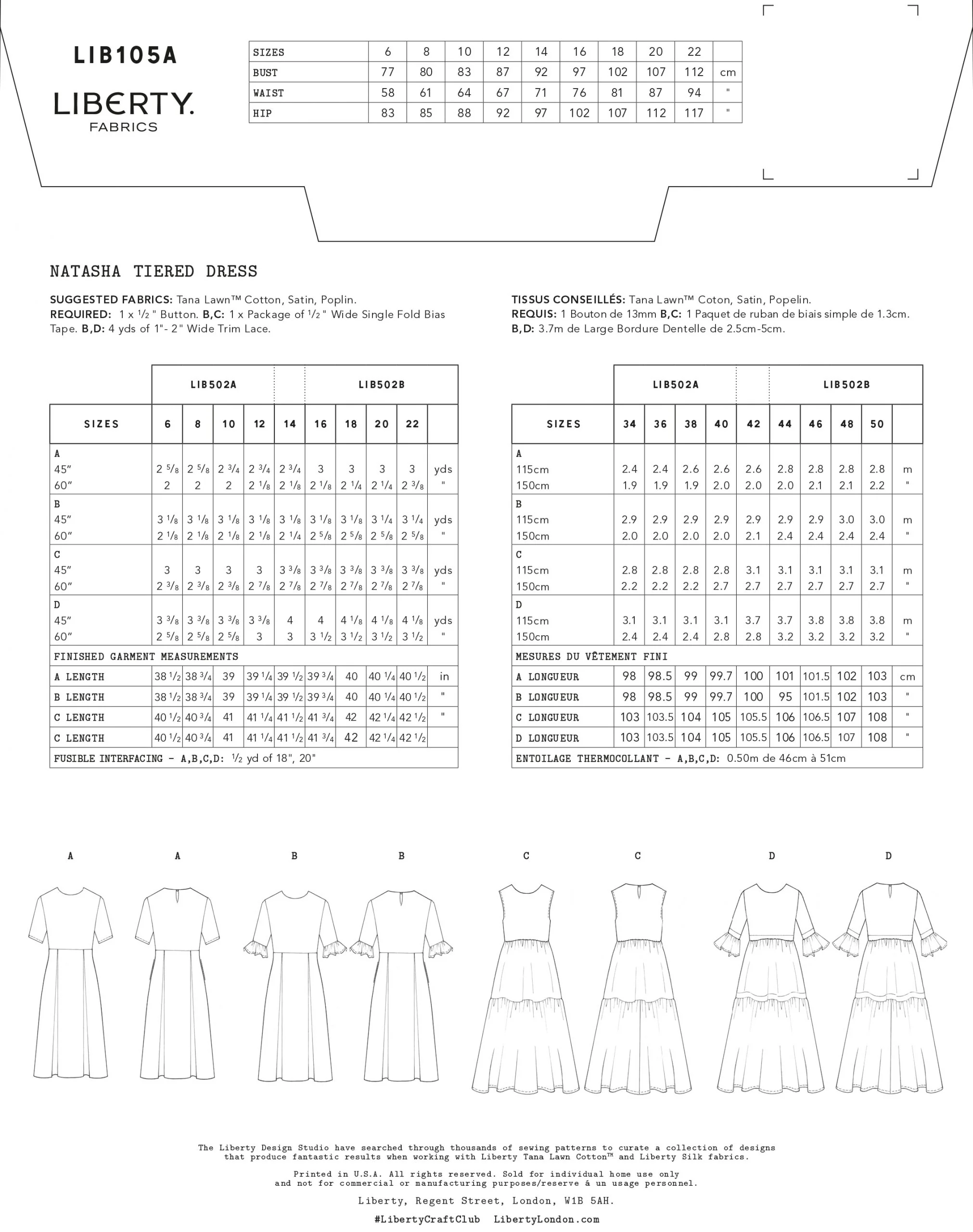 Liberty Sewing Patterns Natasha Tiered Dress - Image 4