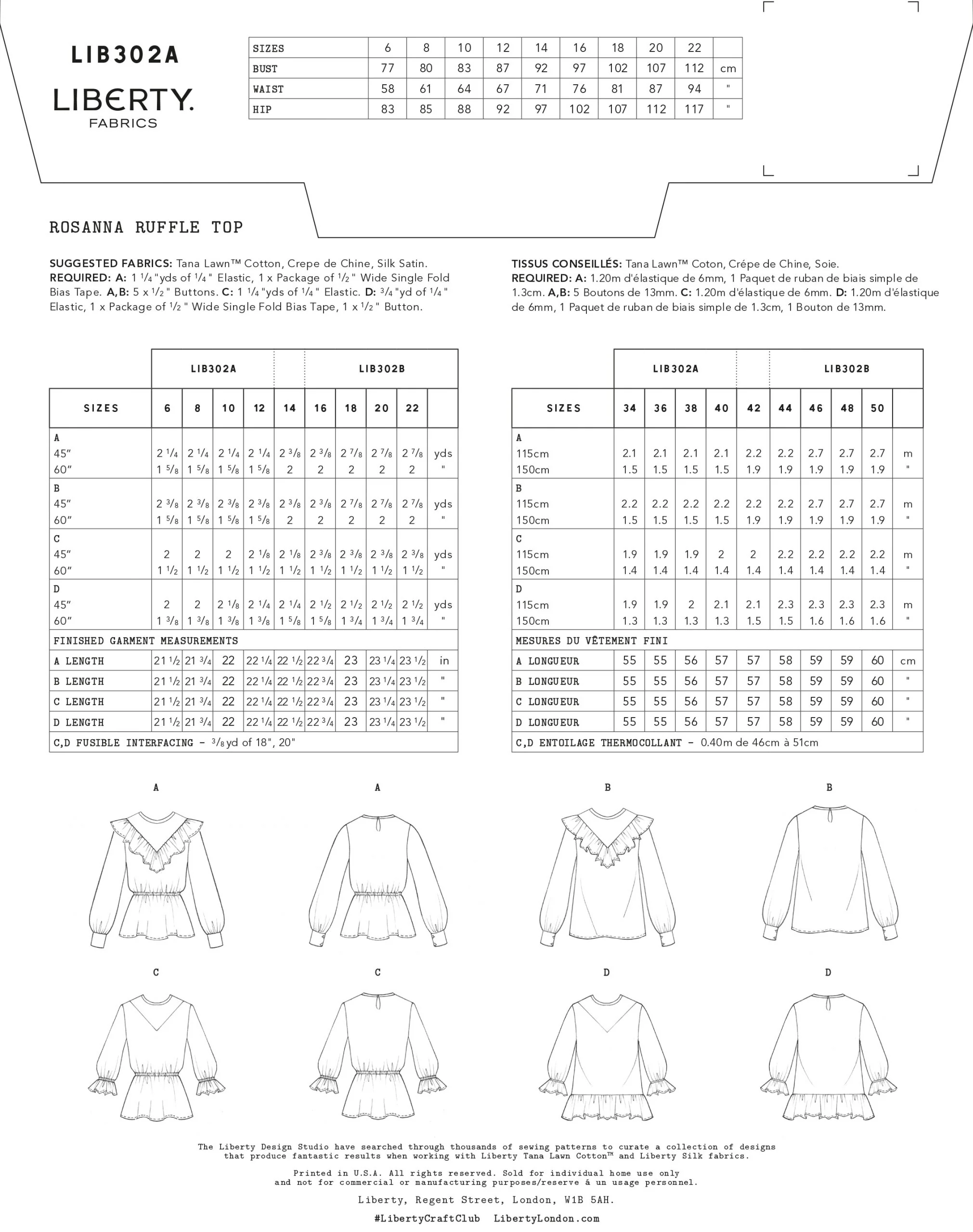 Liberty Sewing Patterns Rosanna Ruffle Top - Image 4