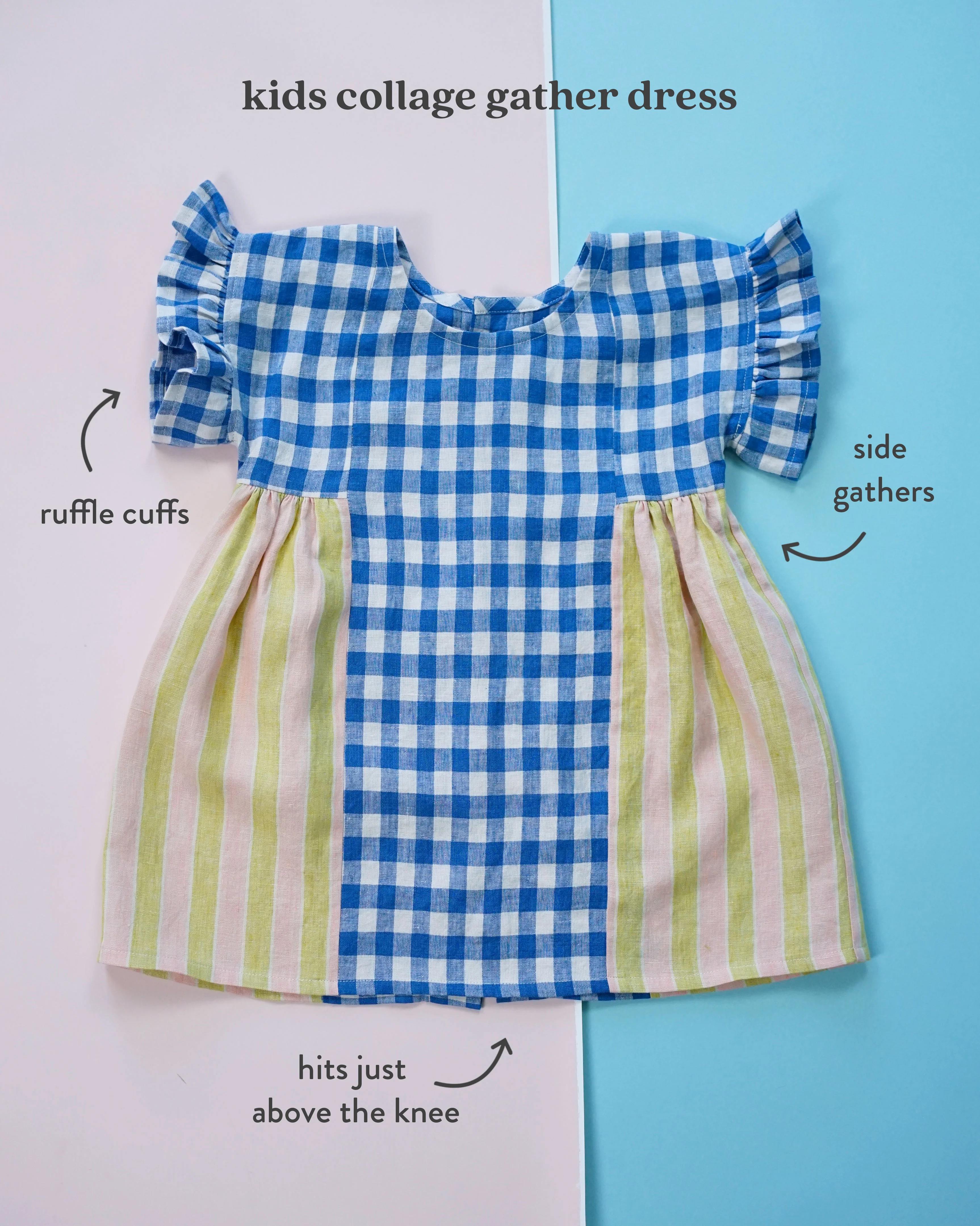 Matchy Matchy Children's Collage Gather Dress - Image 12