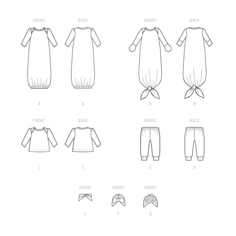 McCalls Babies Gown, Top and Trousers M8265 - Image 8