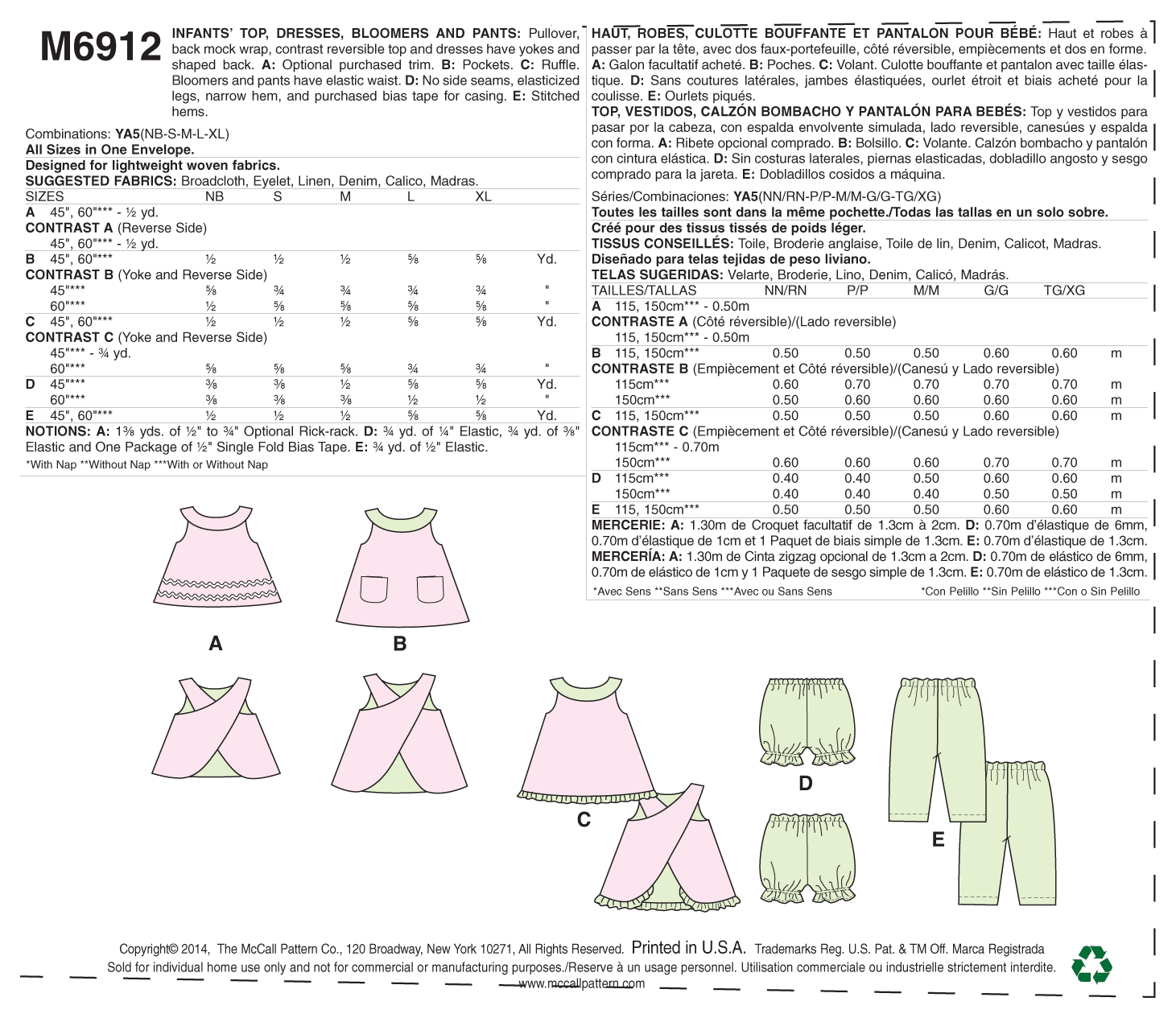 McCalls Babies' Mix & Match Outfit M6912 - Image 10