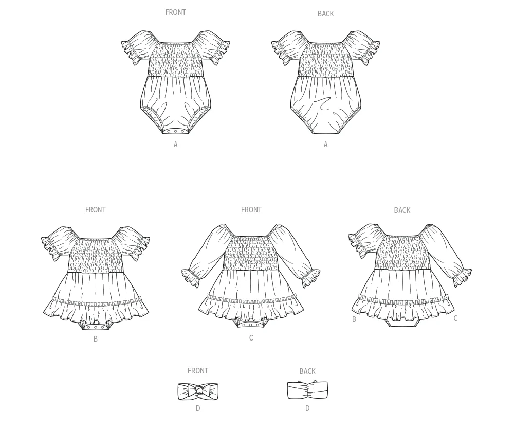 McCall's Babies' Romper, Dresses and Headband M8591 - Image 7