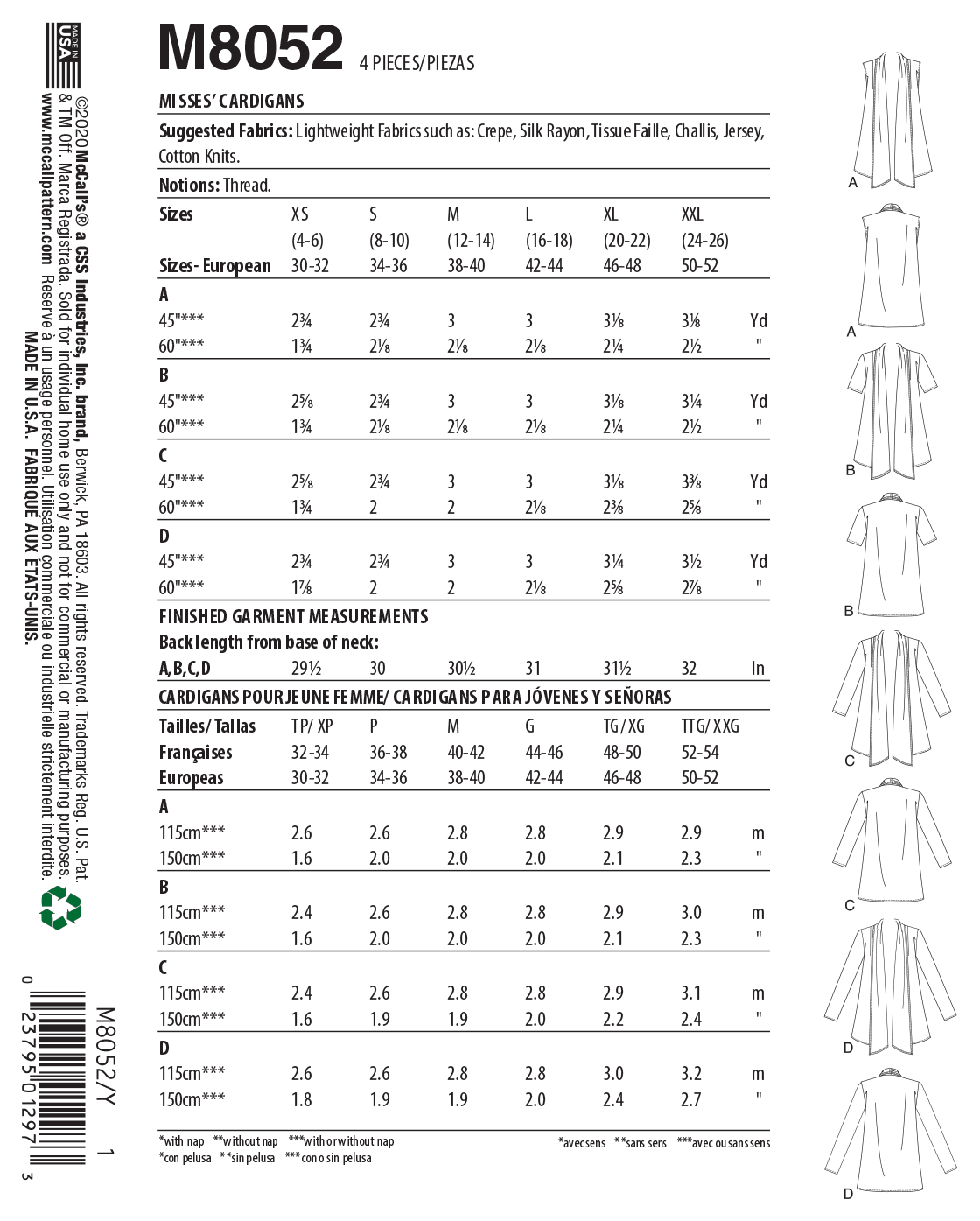 McCalls Cardigan M8052 - Image 6