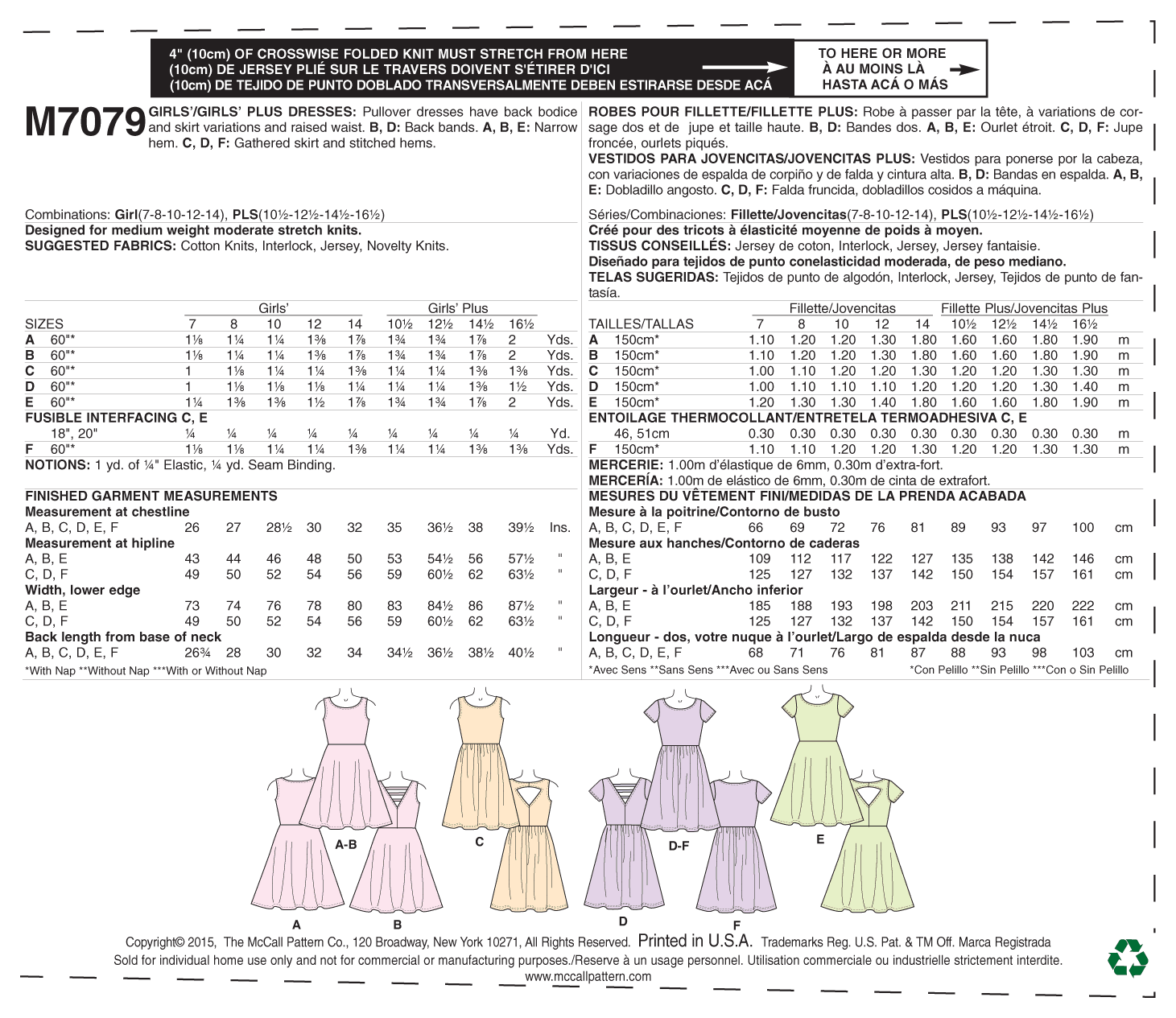 McCalls Child/Teen Dresses M7079 - Image 9