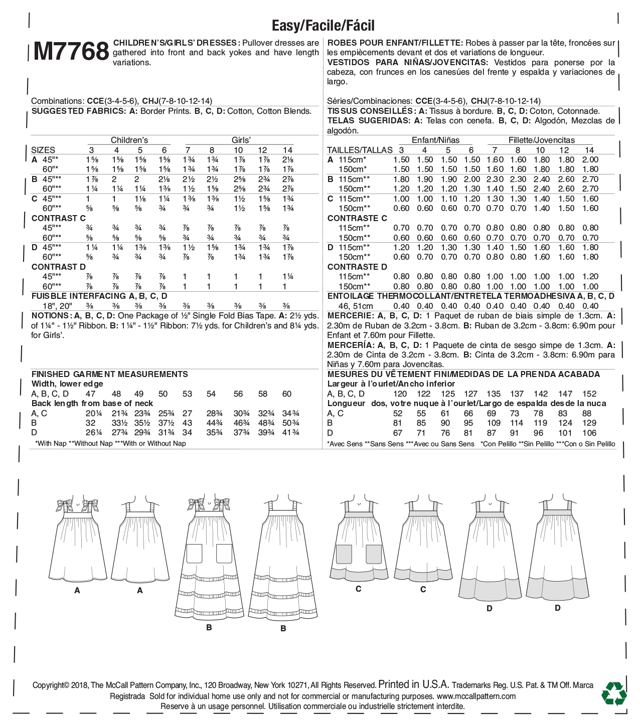 McCalls Child/Teen Dresses M7768 - Image 10