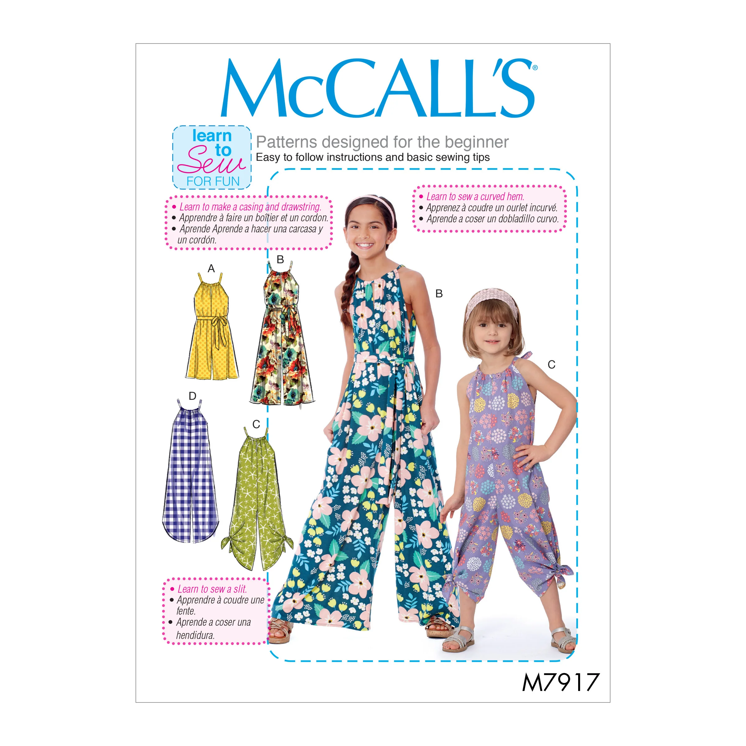 McCalls Child/Teen Romper and Jumpsuit M7917 - Image 9