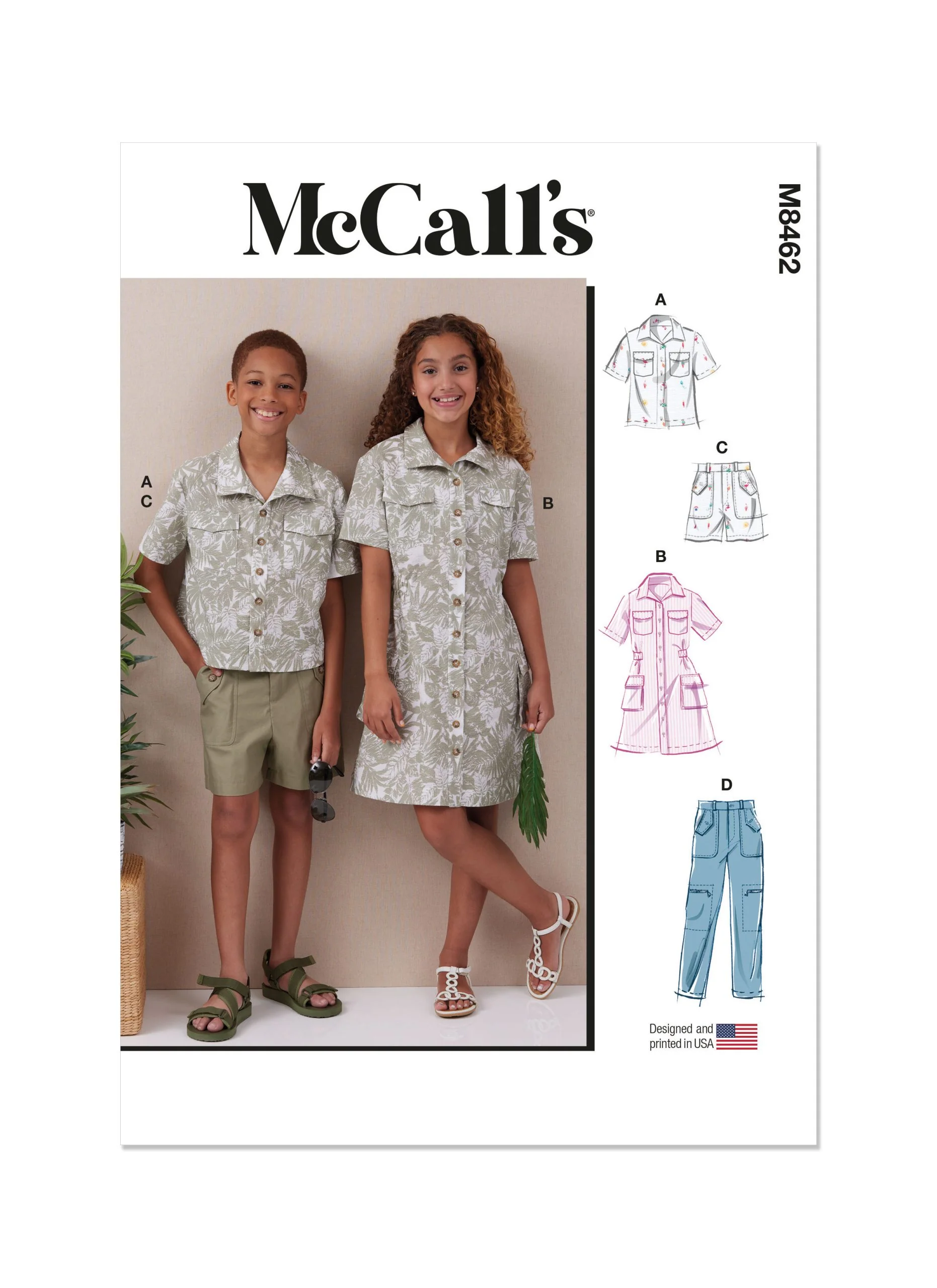 McCalls Child/Teen Shirt, Trousers, Shorts & Dress M8462 - Image 2