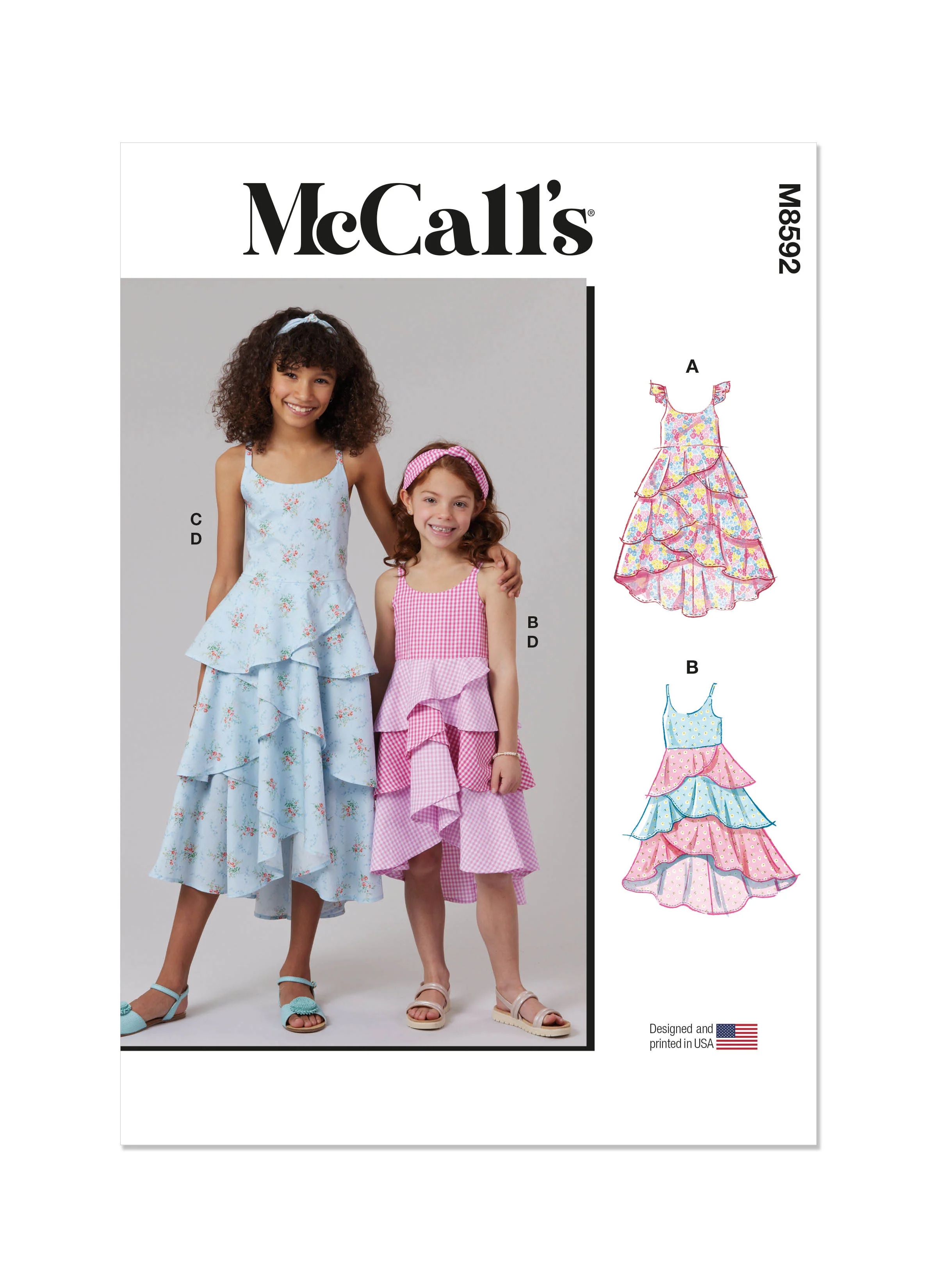 McCall's Children's and Girls' Dresses and Headband M8592 - Image 2