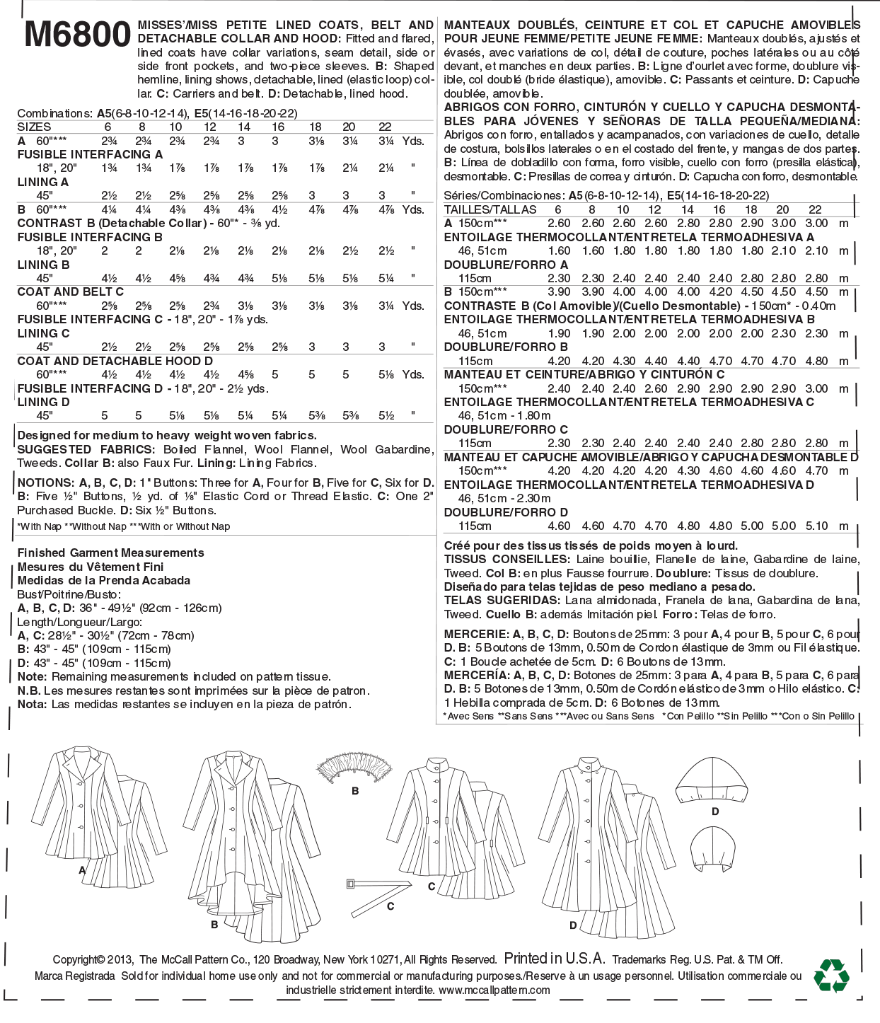 McCalls Coats M6800 - Image 9