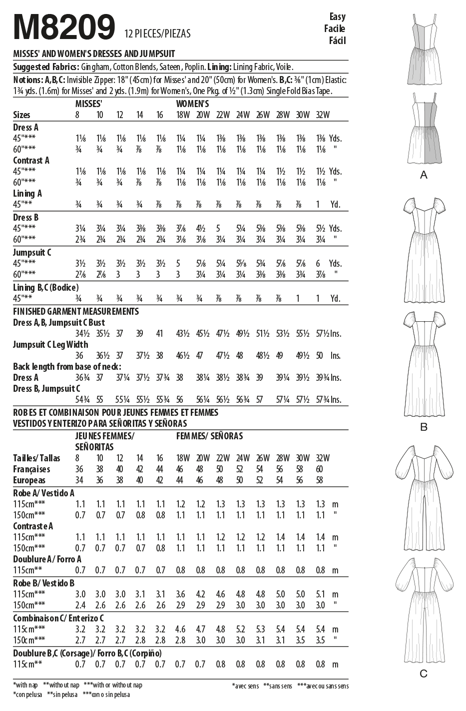 McCalls Dresses and Jumpsuit M8209 - Image 7