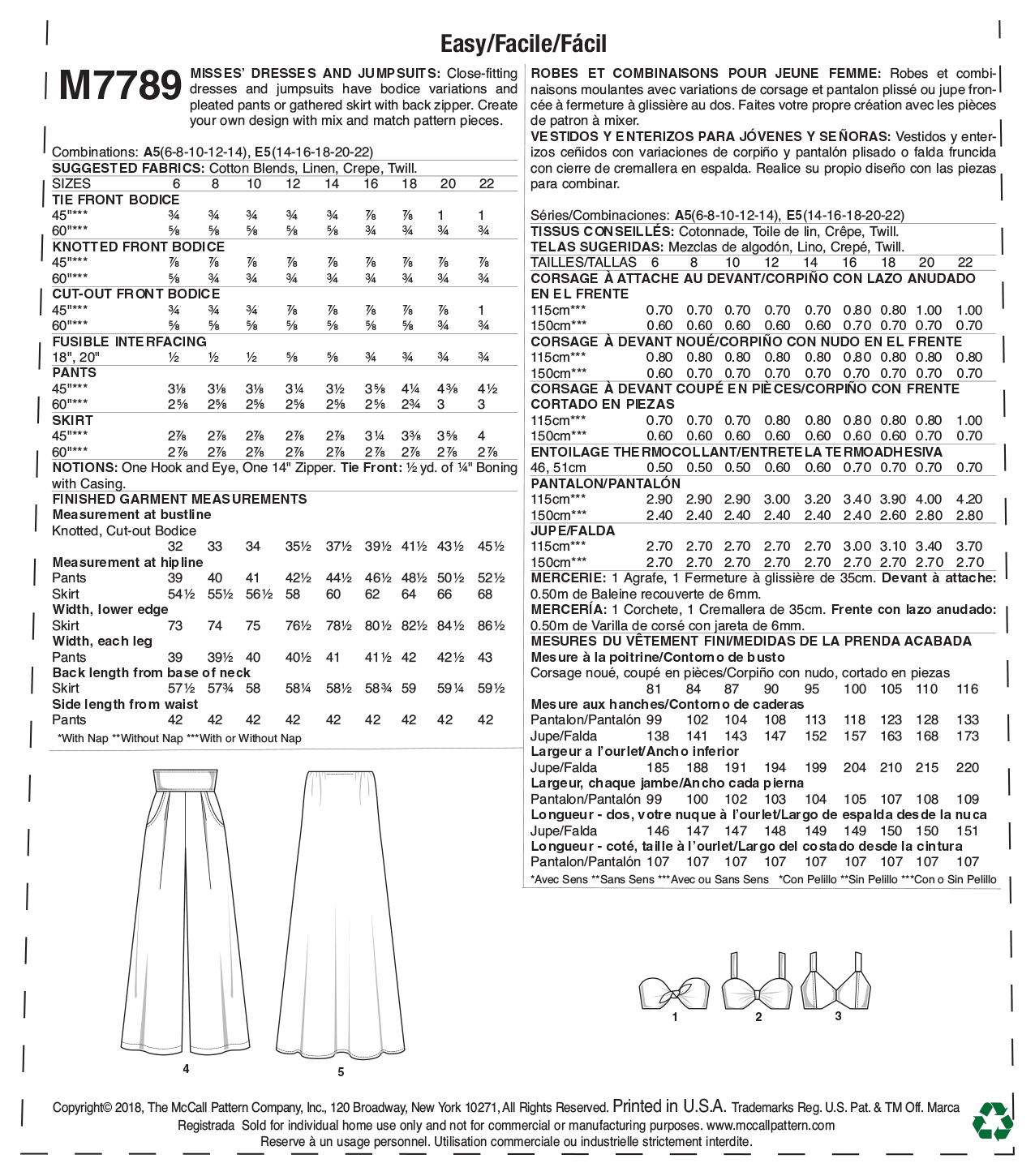 McCalls Dresses and Jumpsuits M7789 - Image 10