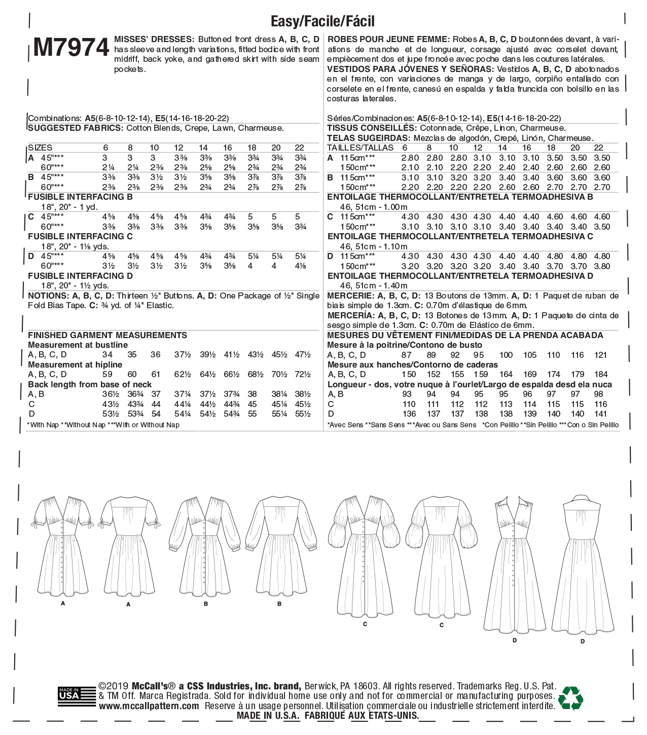 McCalls Dresses M7974 - Image 10