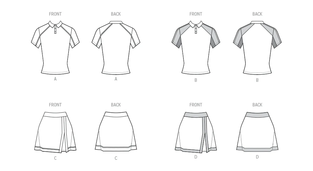 McCalls Knit Top & Skorts M8481 - Image 7