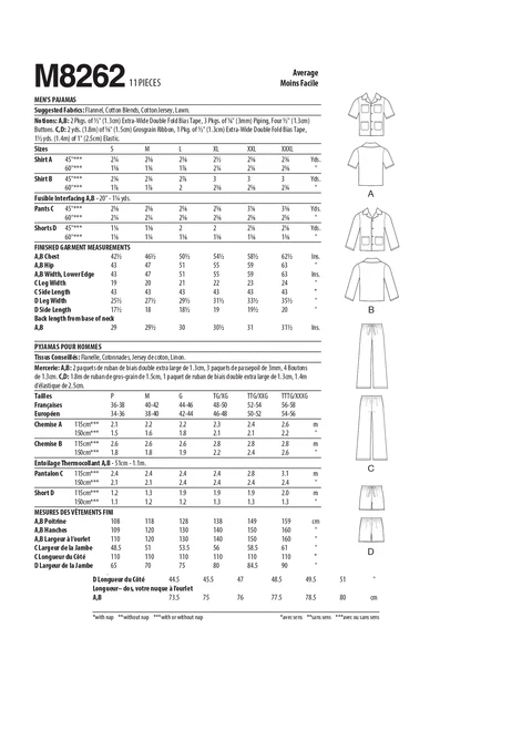 McCalls Men's Pajamas M8262 - Image 7