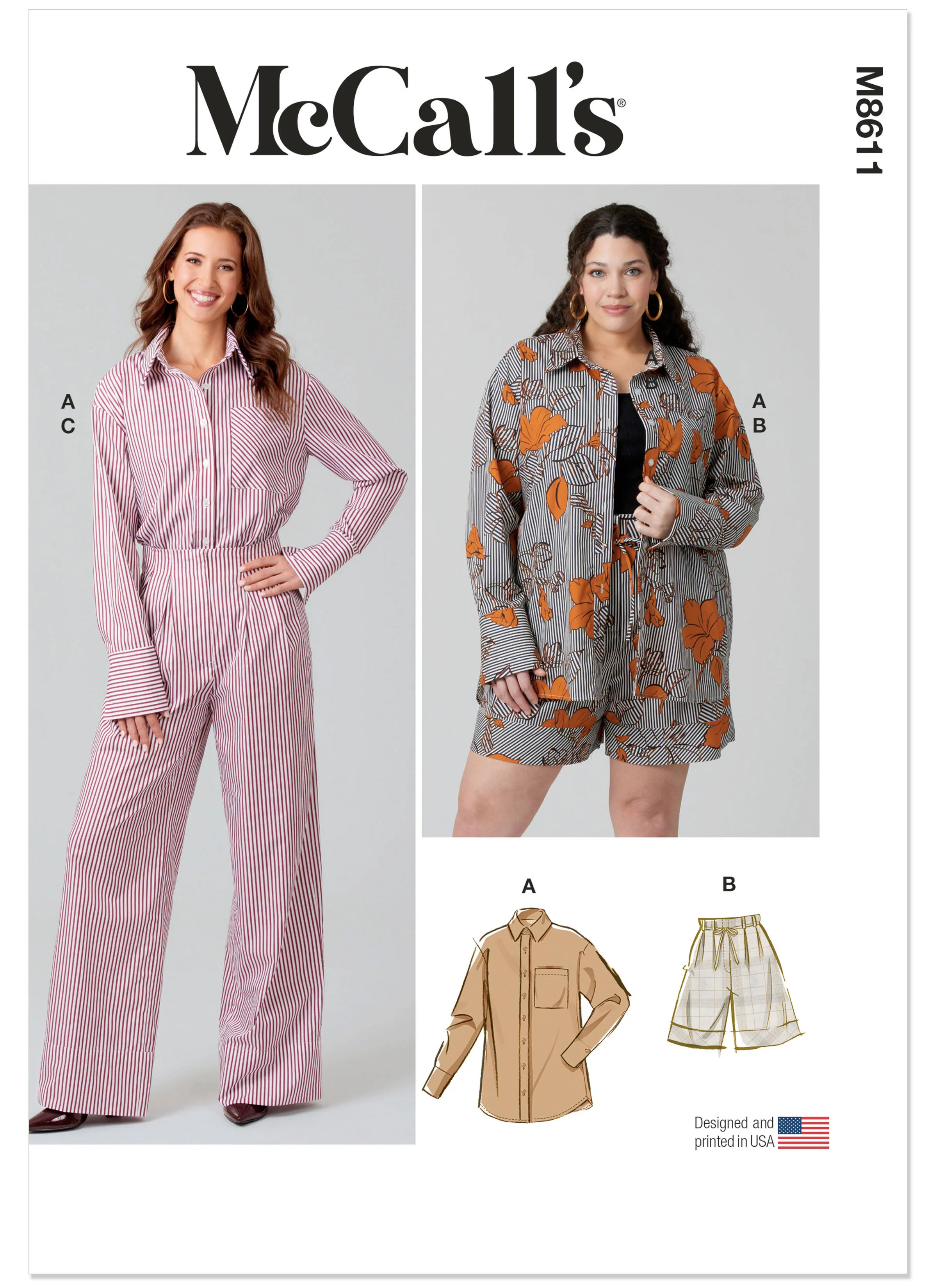 McCall's Misses' and Women's Shirt, Shorts and Trousers M8611 - Image 2