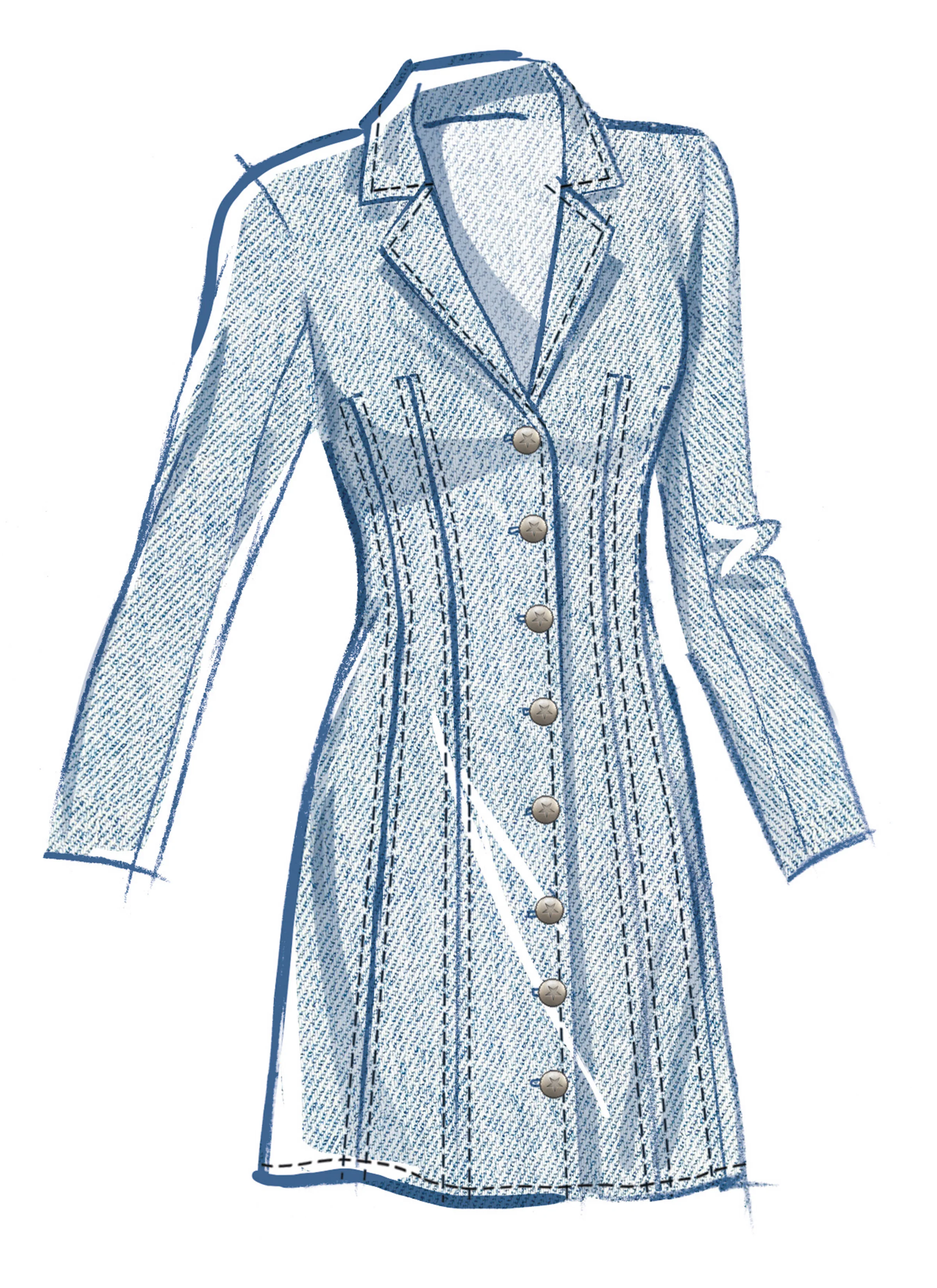 McCall's Misses' Fitted Button Front Mini Dress M8601 - Image 3