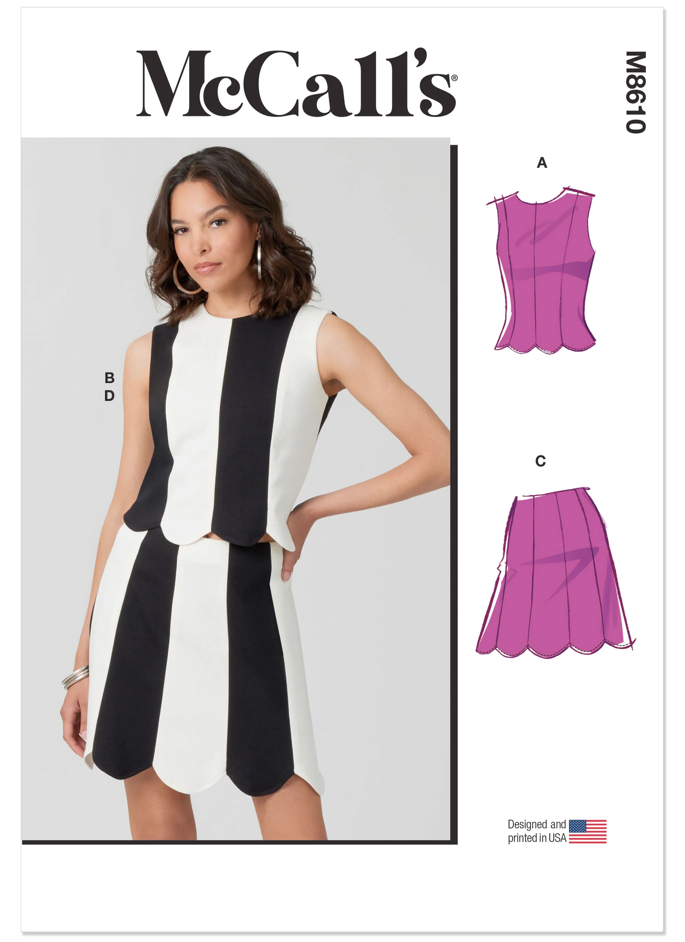 McCall's Misses' Fitted Knit Top and Skirt M8610 - Image 2