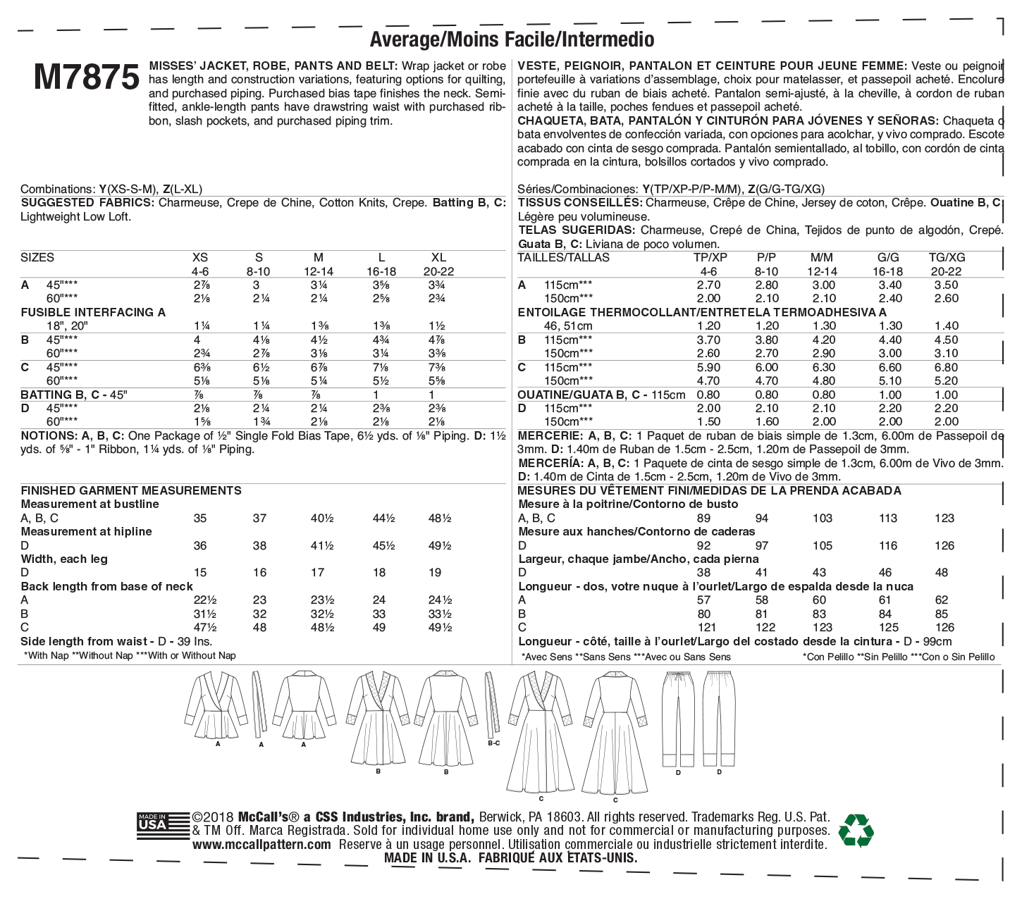 McCalls Nightwear M7875 - Image 6