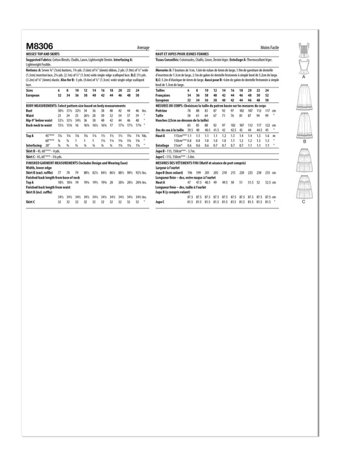 McCalls Tops and Skirts M8306 - Image 6