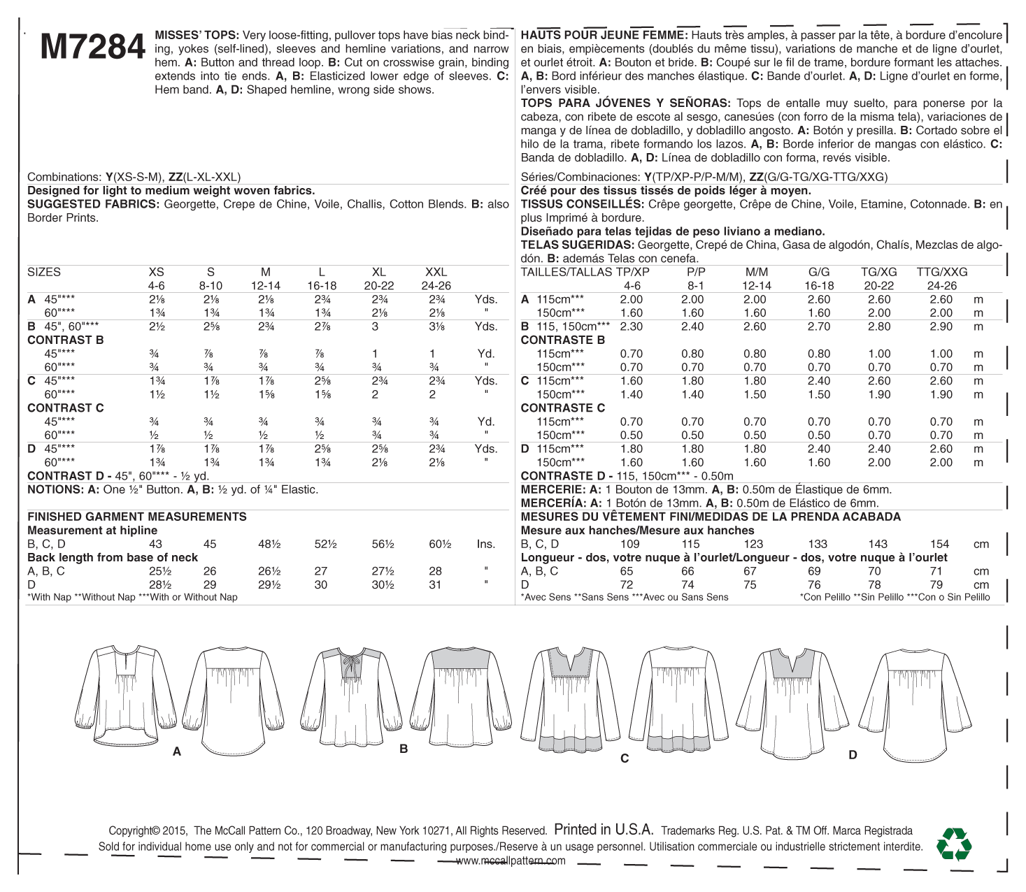 McCalls Tops M7284 - Image 6