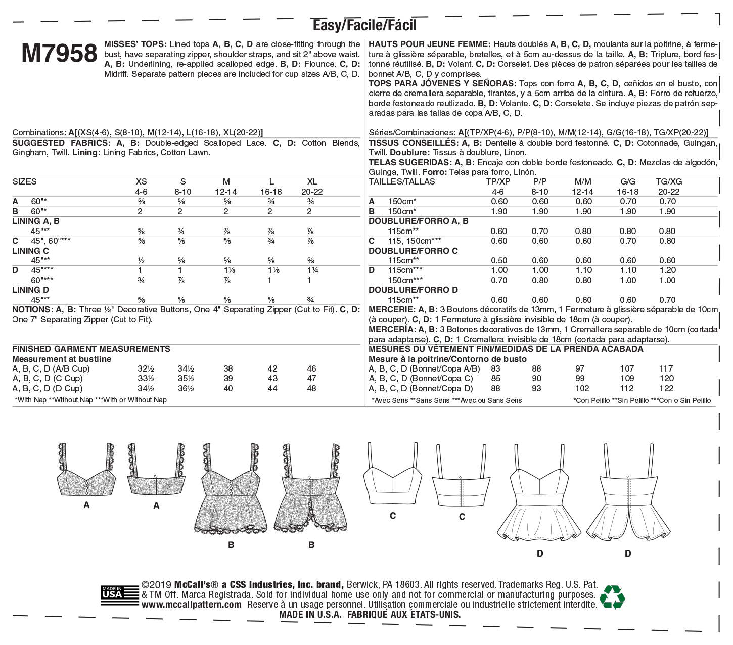 McCalls Tops M7958 - Image 9