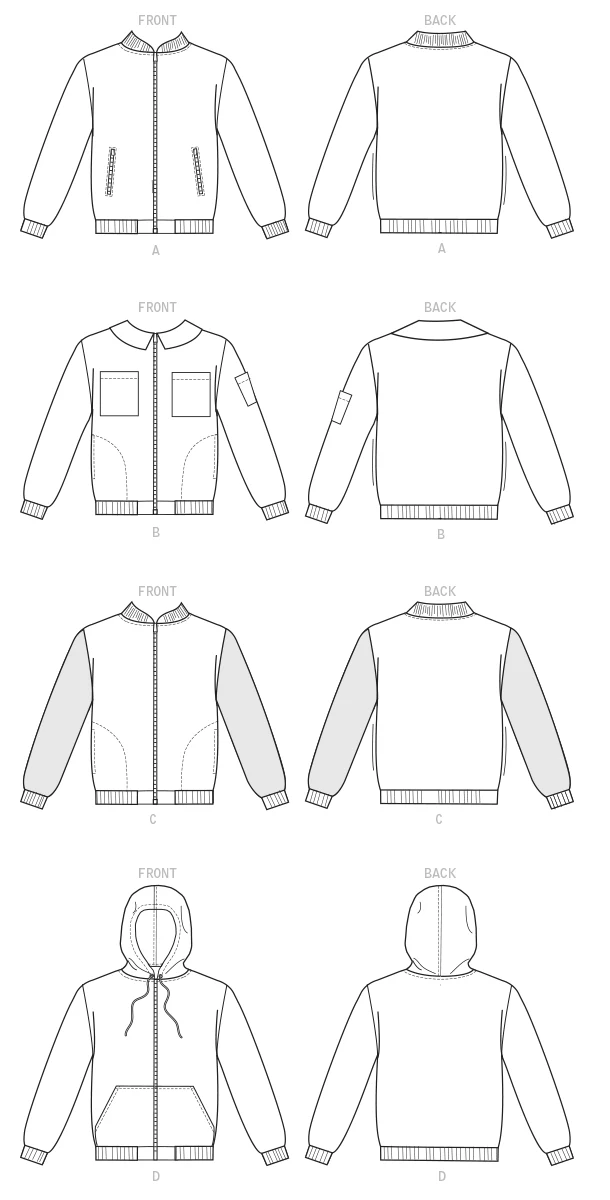 McCalls Unisex Bomber Jackets M7637 - Image 5