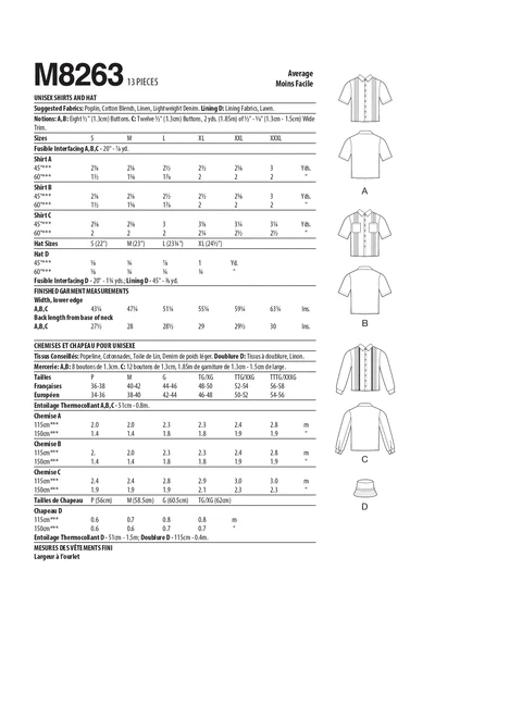 McCalls Unisex Shirts and Hat M8263 - Image 11
