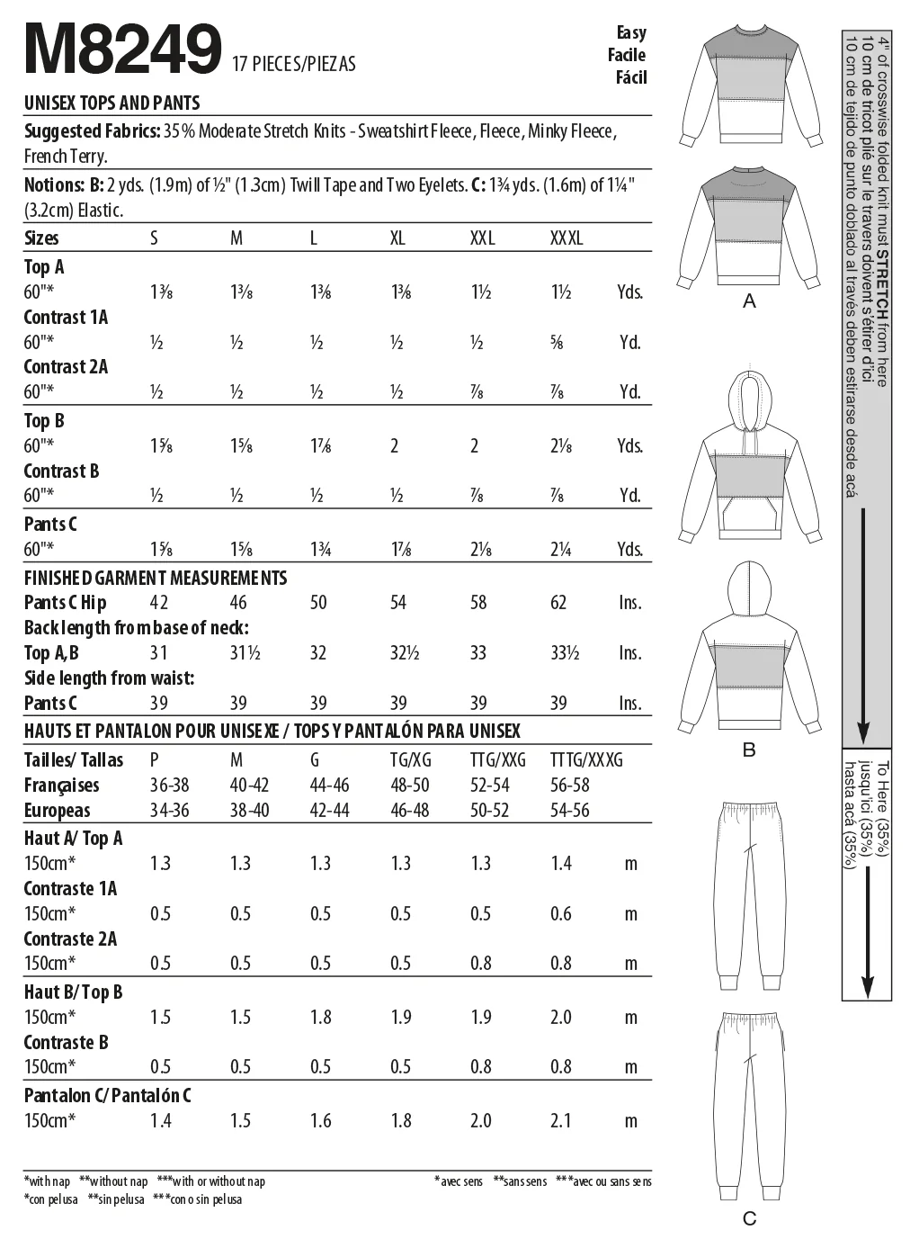 McCalls Unisex Top and Trousers M8249 - Image 7