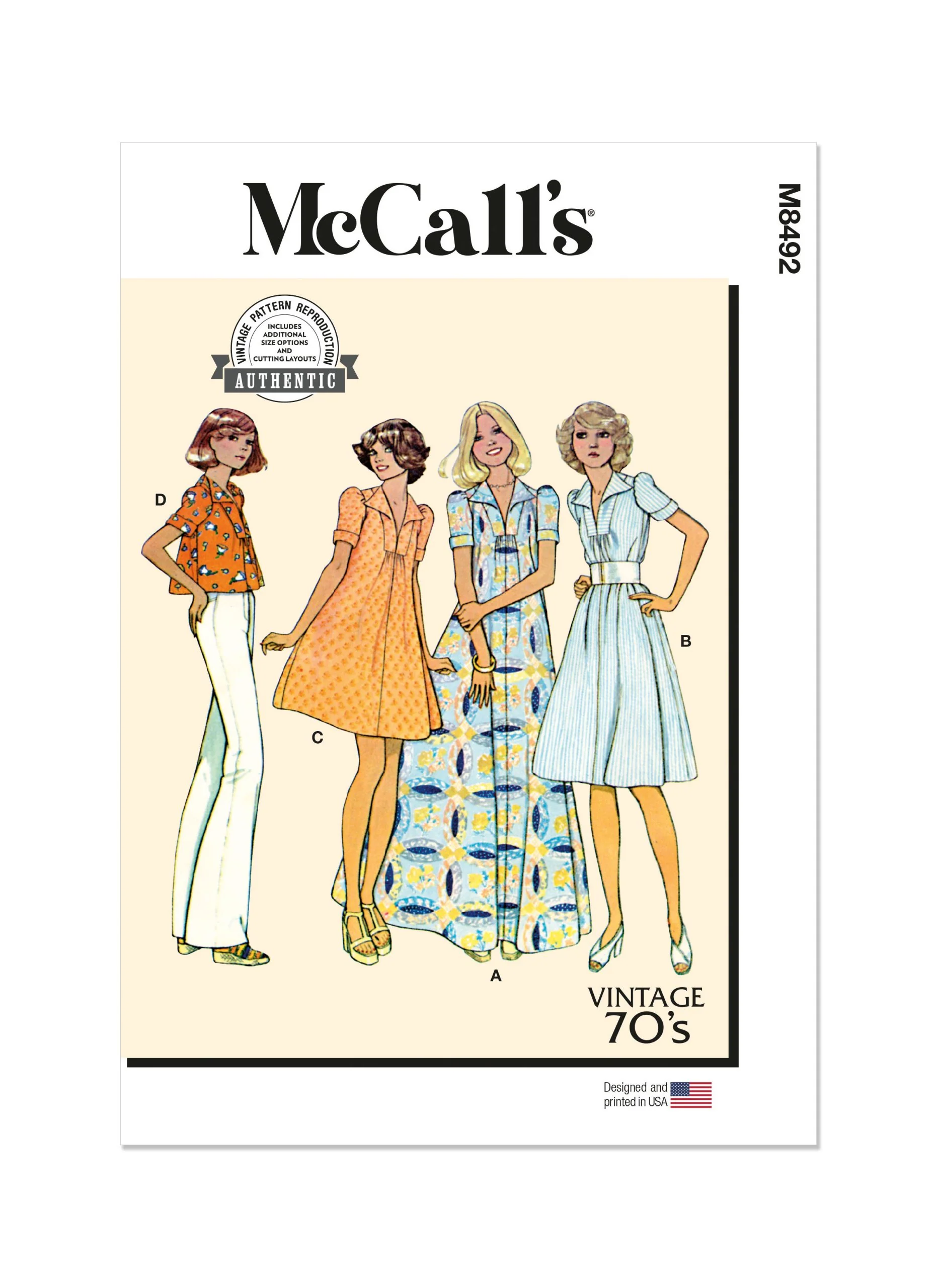 McCalls Vintage Dress or Top M8492 - Image 2