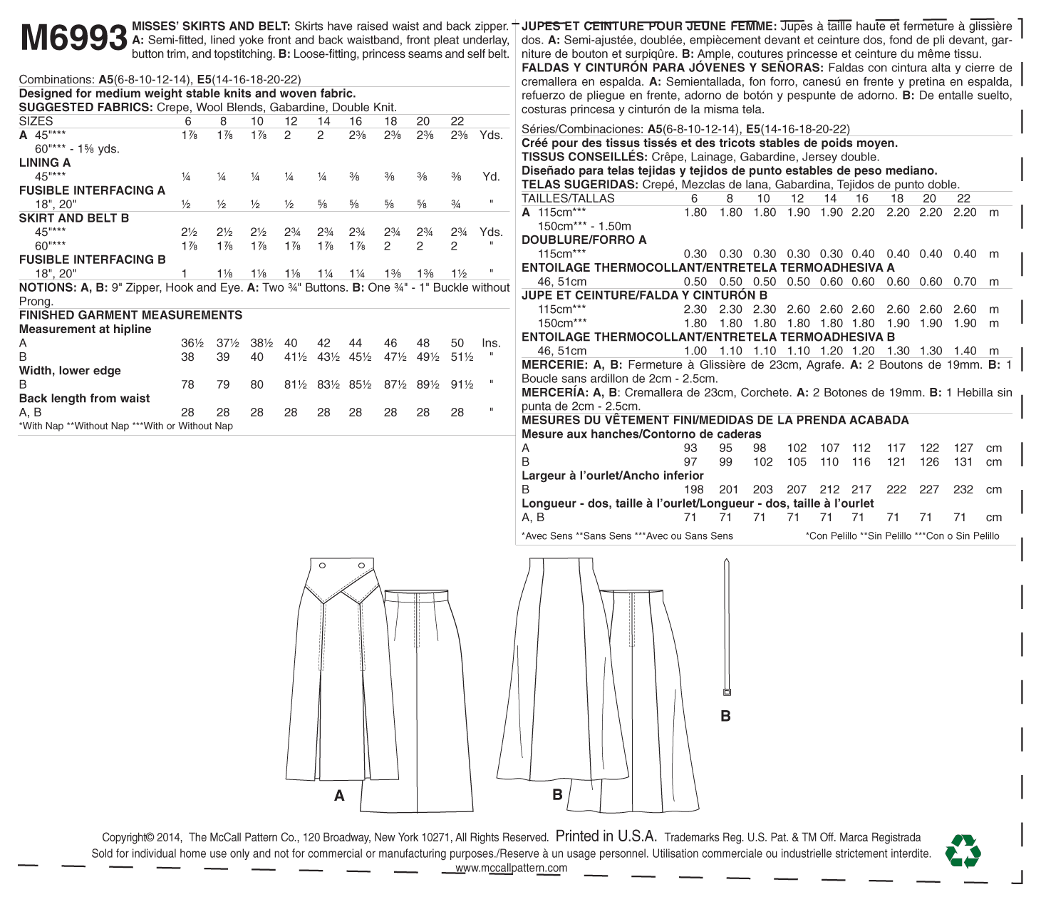 McCalls Vintage Skirts M6993 - Image 9