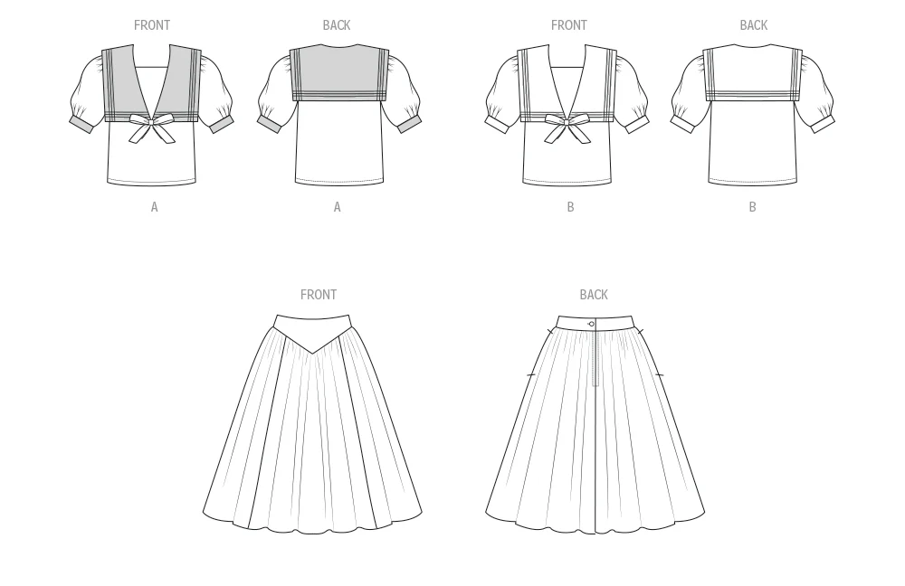 McCalls Vintage Top & Skirt M8540 - Image 5