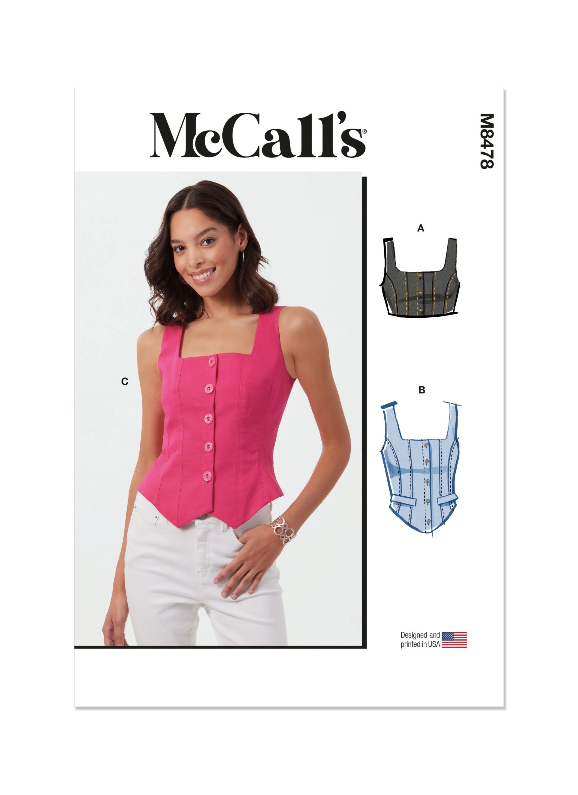 McCalls Waistcoat Tops M8478 - Image 2