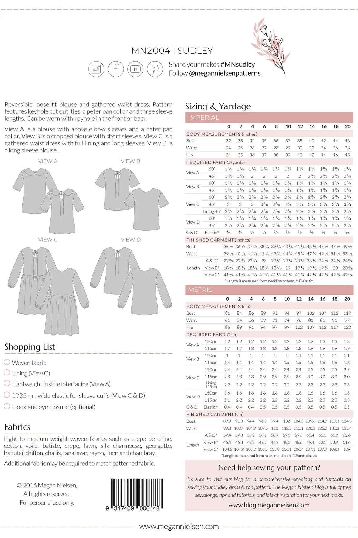 Megan Nielsen Sudley Dress and Blouse - Image 24