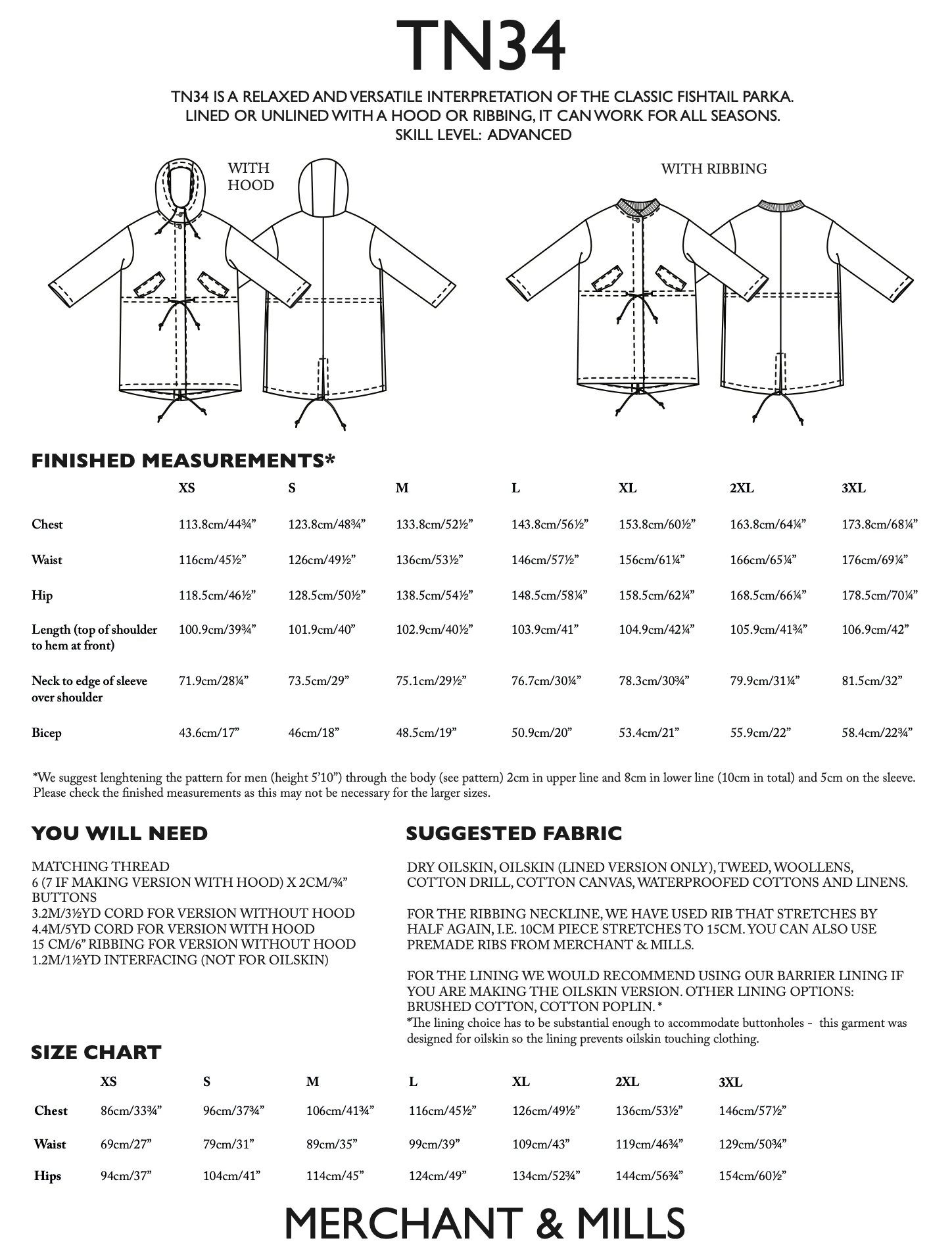 Merchant & Mills Unisex TN34 Parka - Image 10