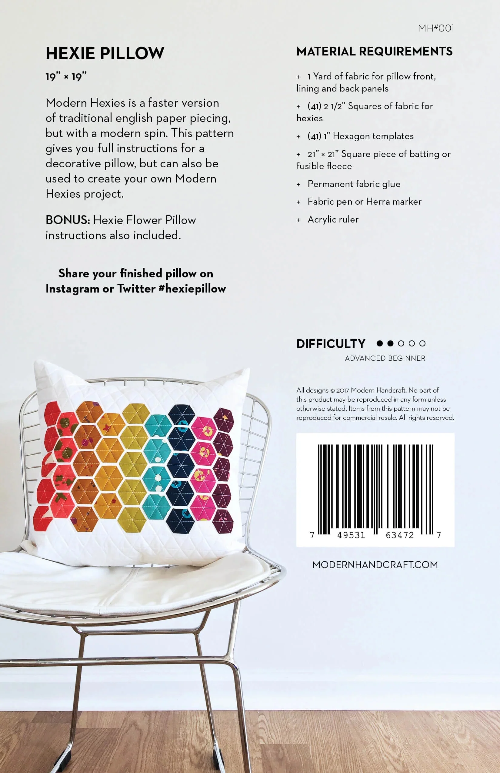 Modern Handcraft Hexie Pillow - Image 6