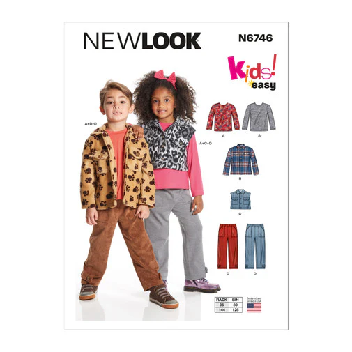 New Look Child Top, Jacket, Vest and Cargo Pants N6746 - Image 2