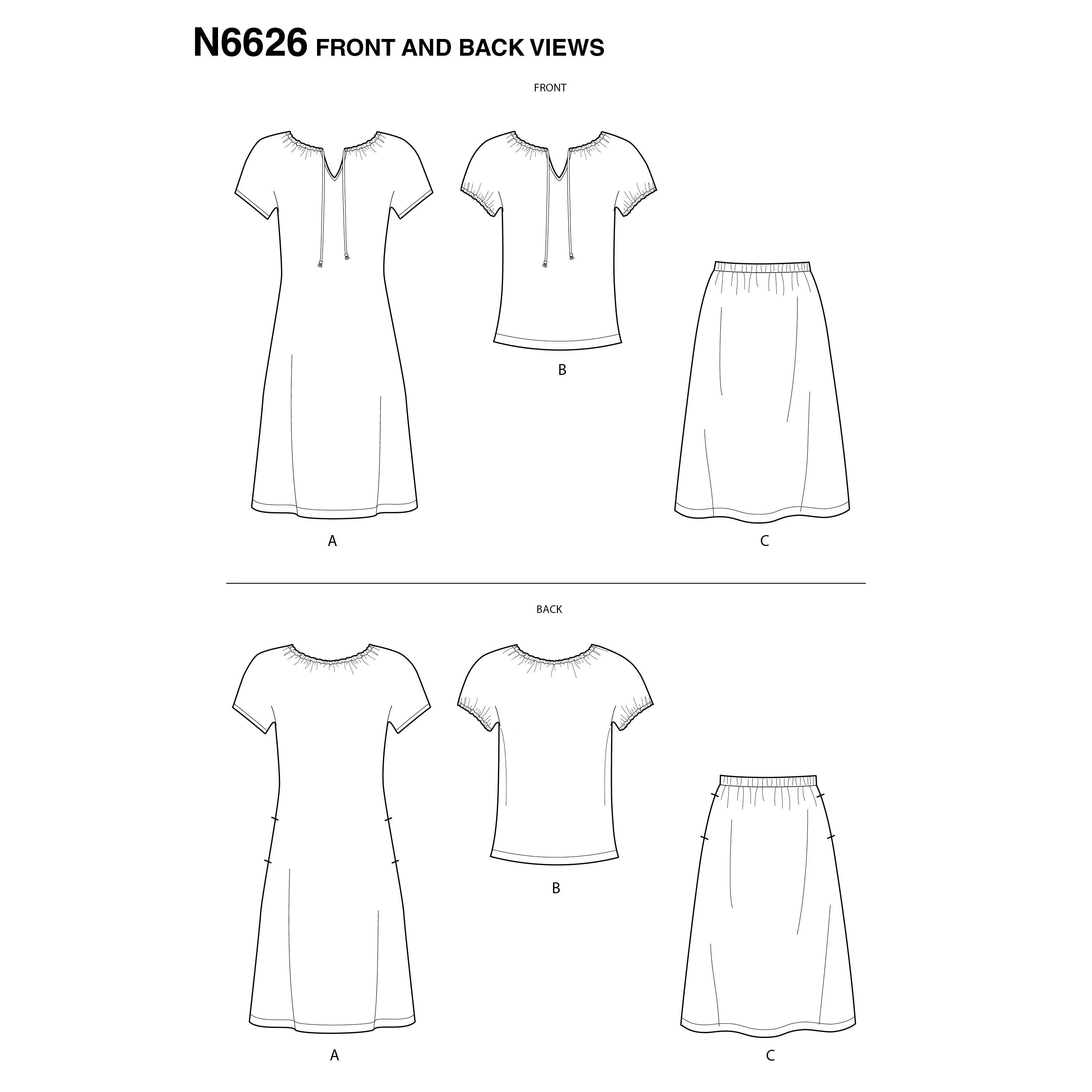 New Look Dress, Top and Skirt N6626 - Image 3