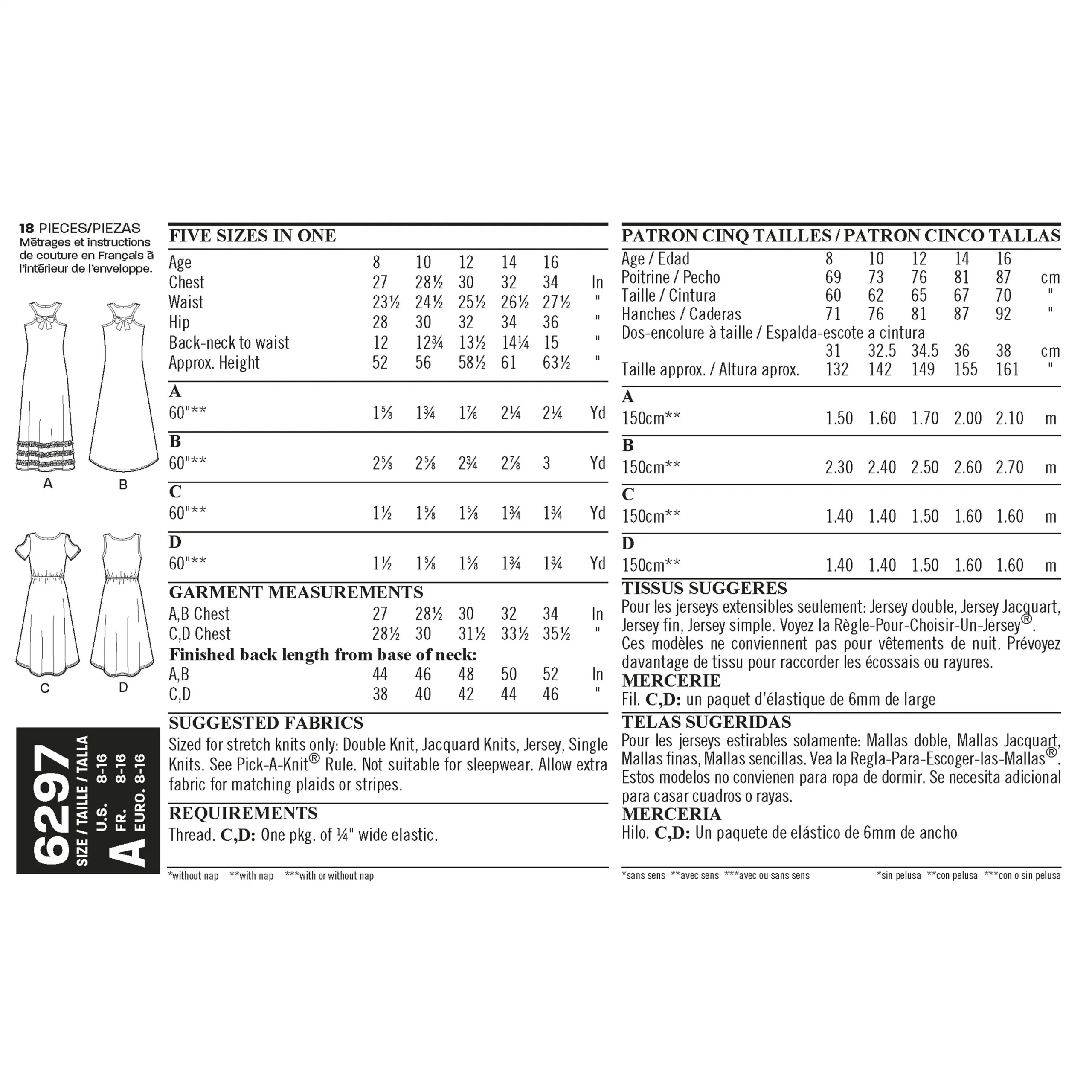 New Look Girl/Teen Knit Dress N6297 - Image 4
