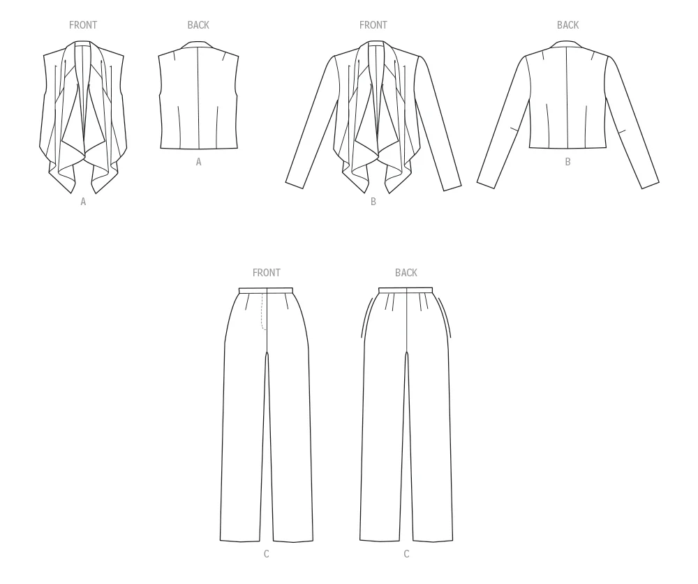 New Look Misses' Draped Front Vest, Jacket and Trousers N6817 - Image 8