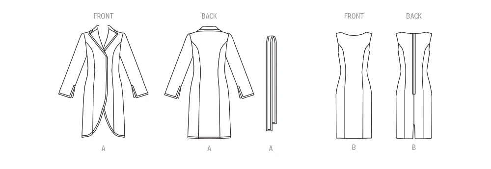 New Look Misses' Jacket, Belt and Dress with Petite Lines N6809 - Image 11