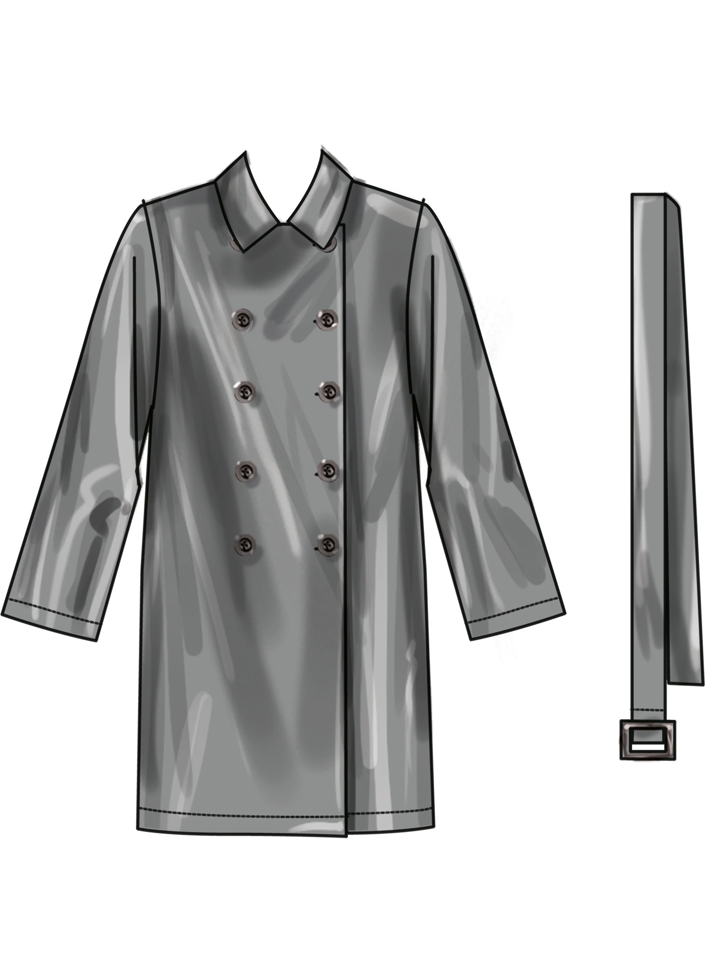New Look Trench Coat N6788 - Image 3