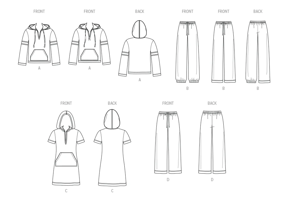 New Look Unisex Knit Hoodie and Trousers and Misses' Knit Dress N6818 - Image 14