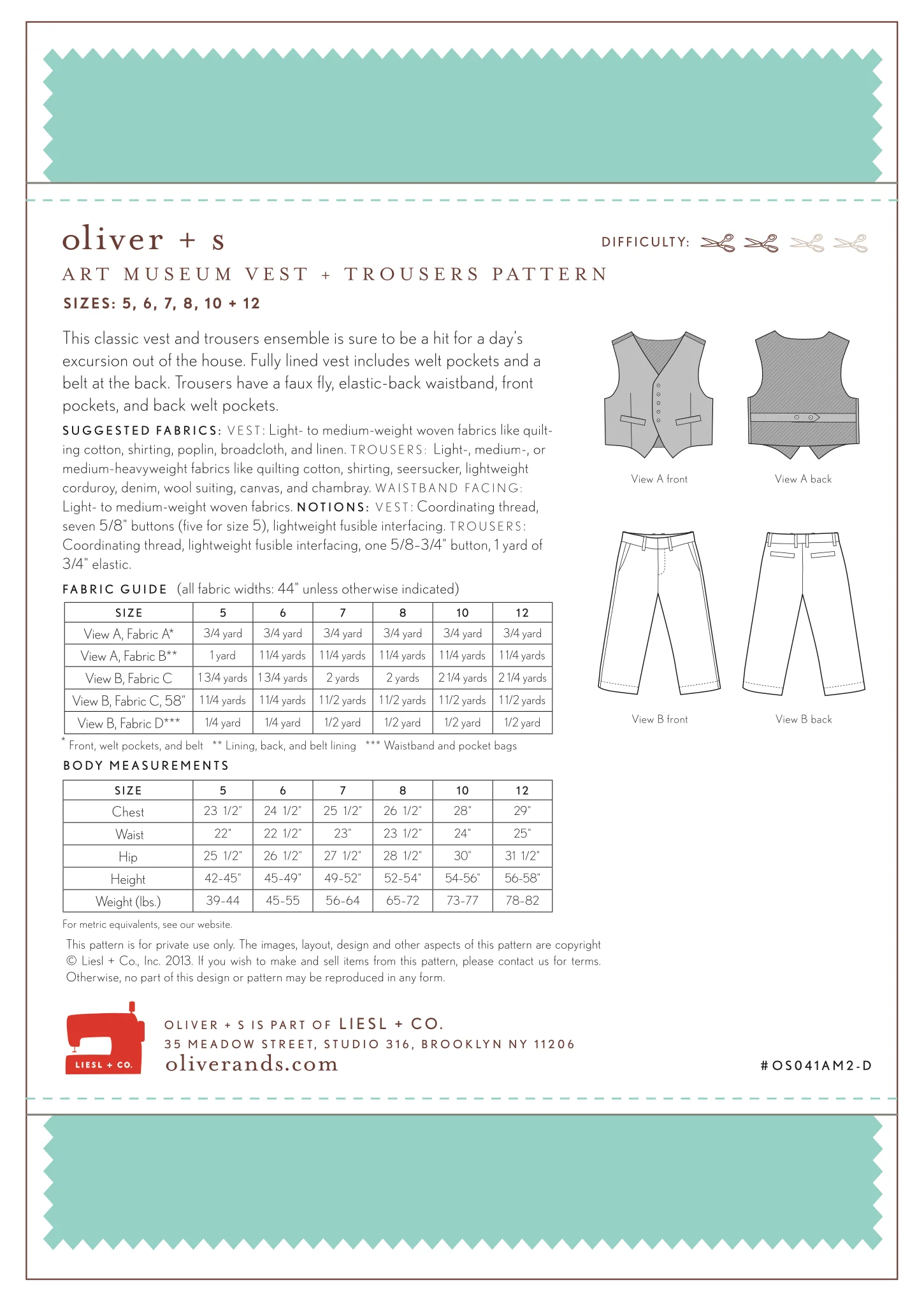 Oliver + S Art Museum Vest and Trousers - Image 12