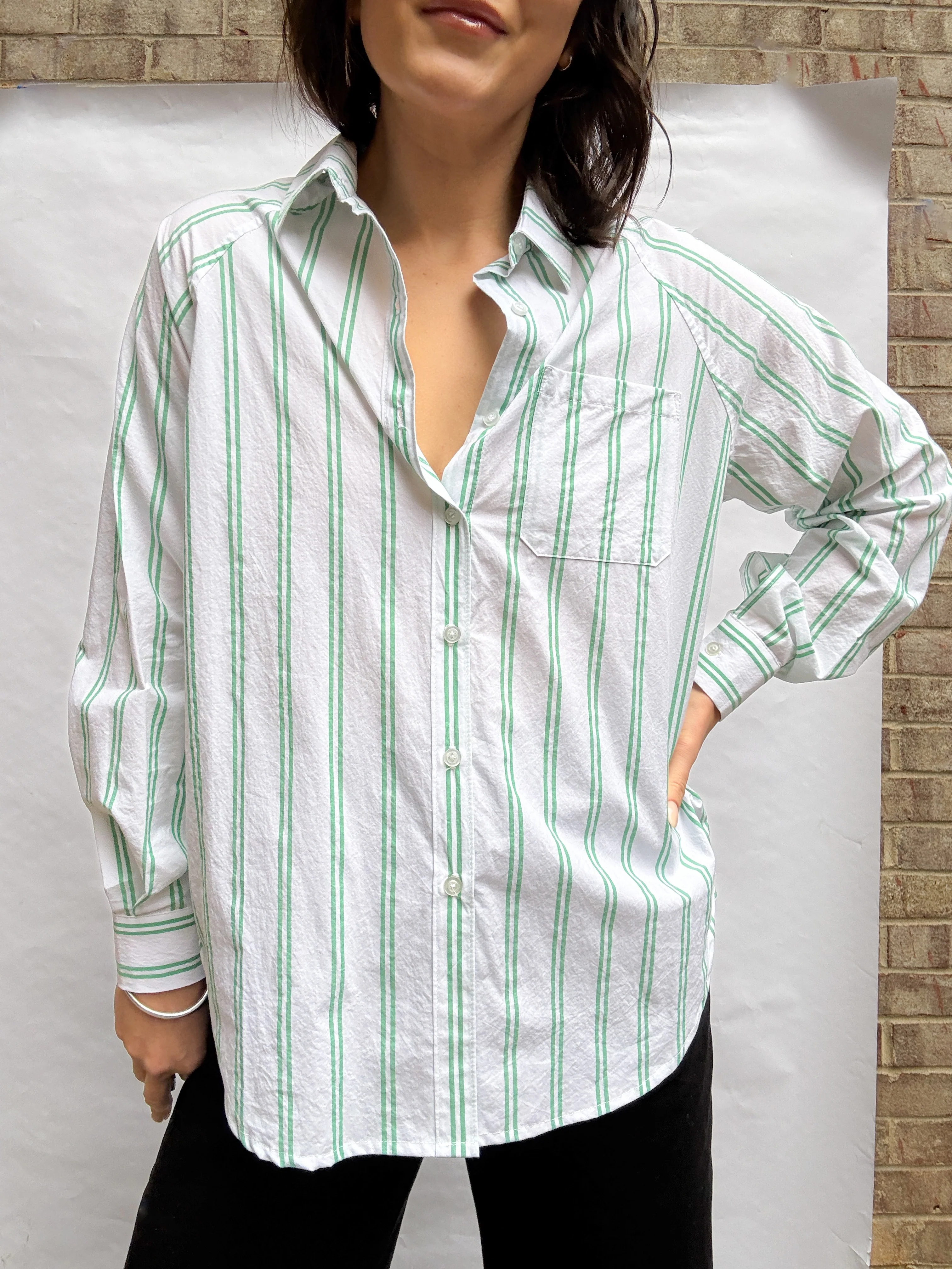 Paradise Patterns Rose Raglan Button Up