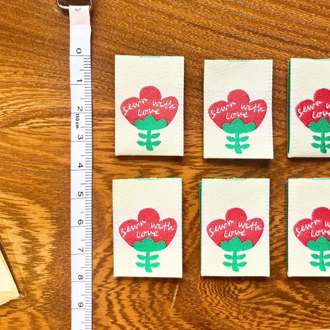 Pattern Paper Scissors 'Sewn with Love' Labels - Image 2