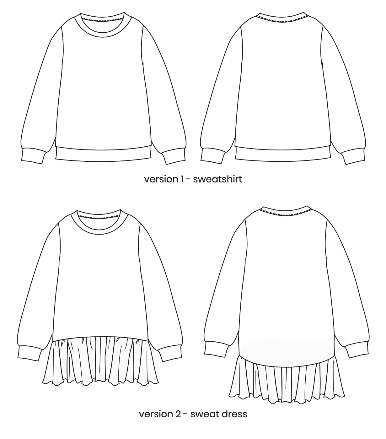 Pattern Paper Scissors Sparrow Sweatshirt & Dress - Image 12